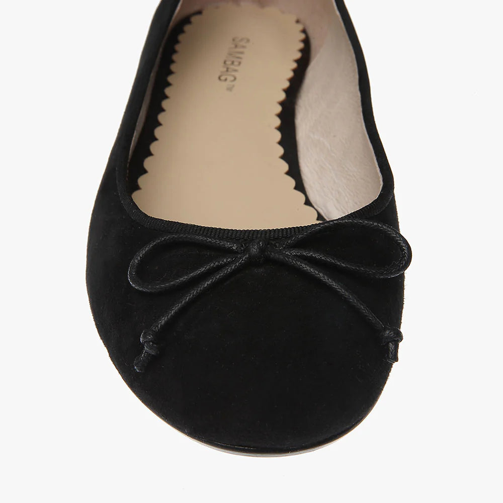 Pre-loved Sambag Tina Black Suede Ballet Flat