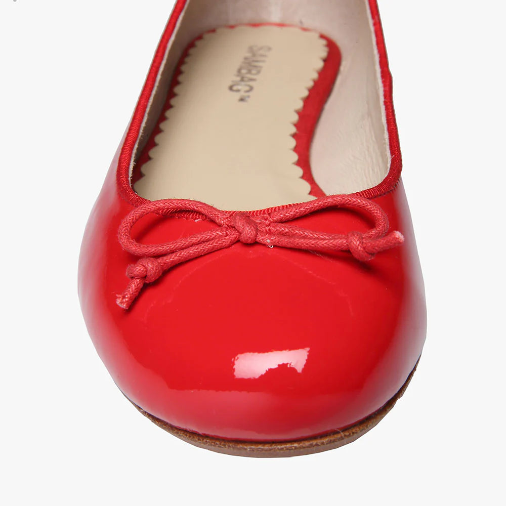 Pre-loved Sambag Tina Orange Patent Leather Ballet Flat