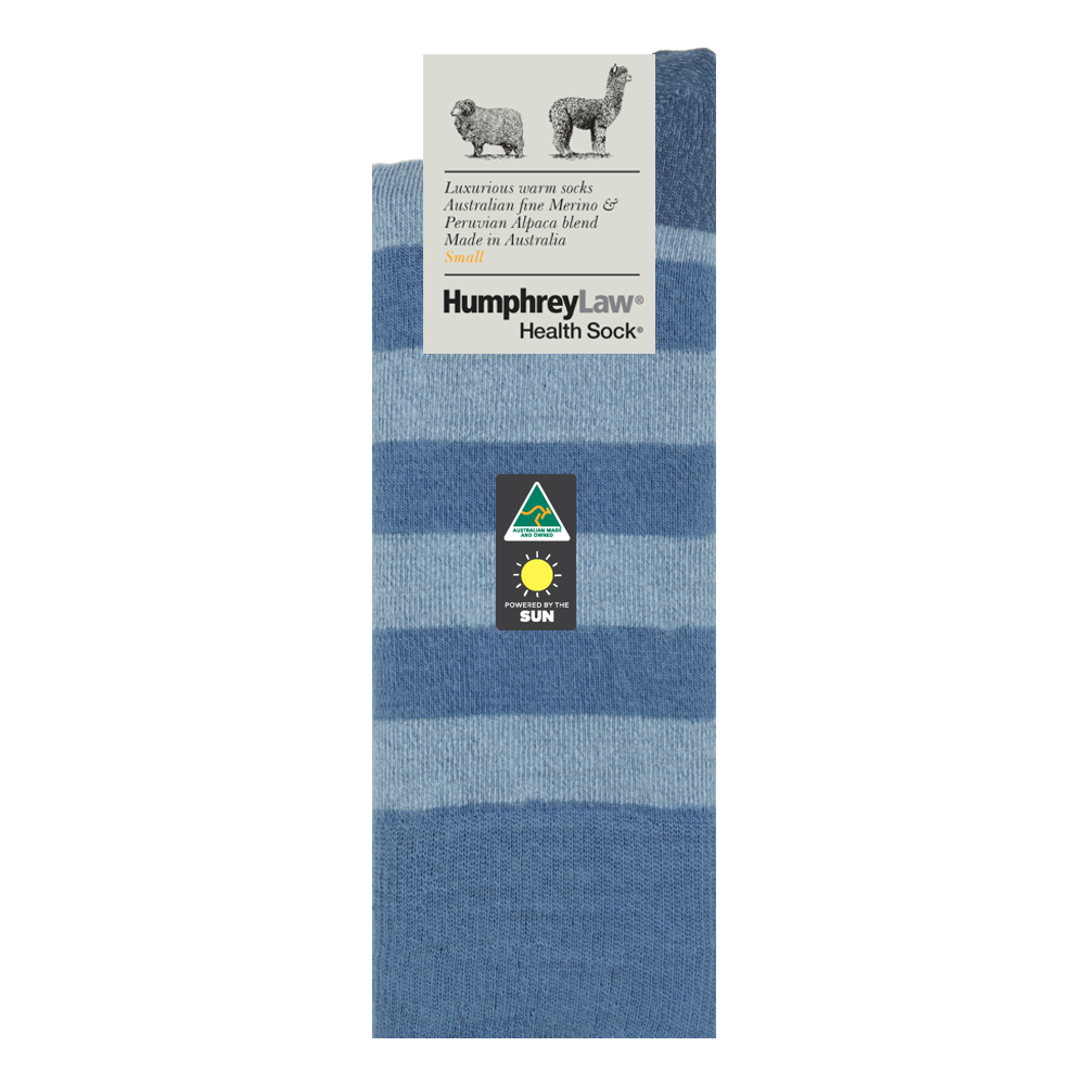 Fine Merino/Baby Alpaca Blend Health Sock - Denim