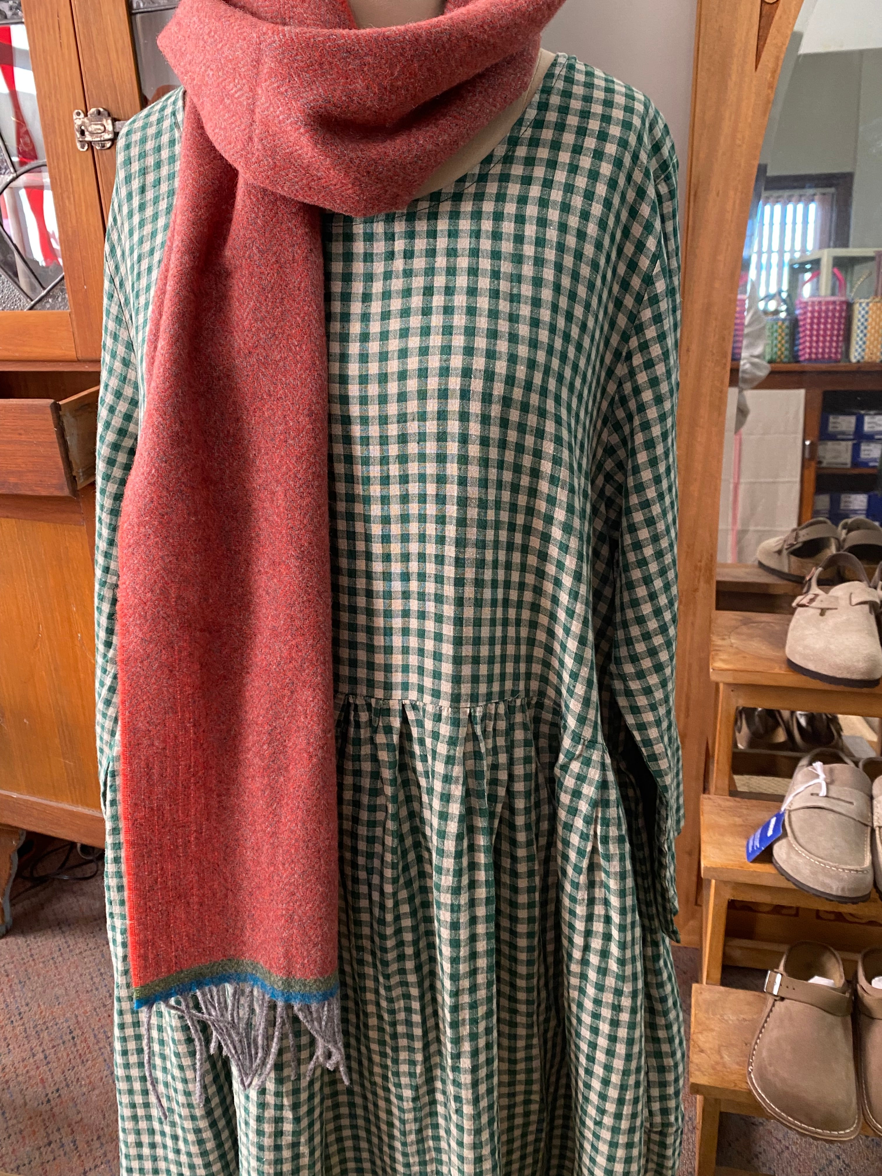 Journee linen dress - green gingham