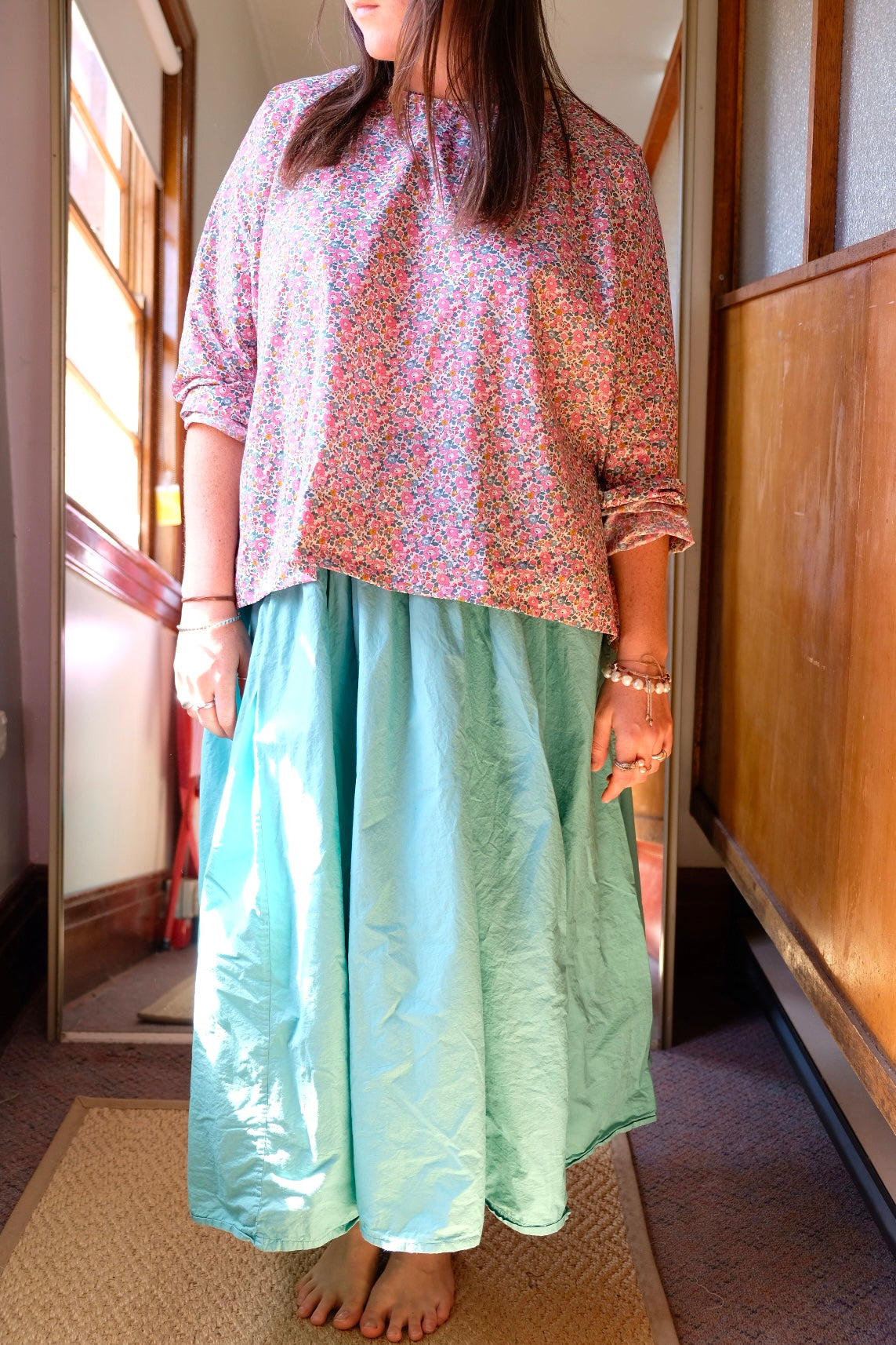 Ulla Skirt - cotton poplin - Duck Egg Blue