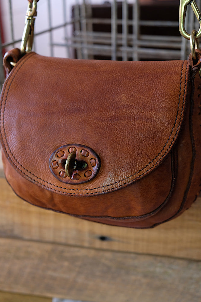 Dalia bag with threading - cognac