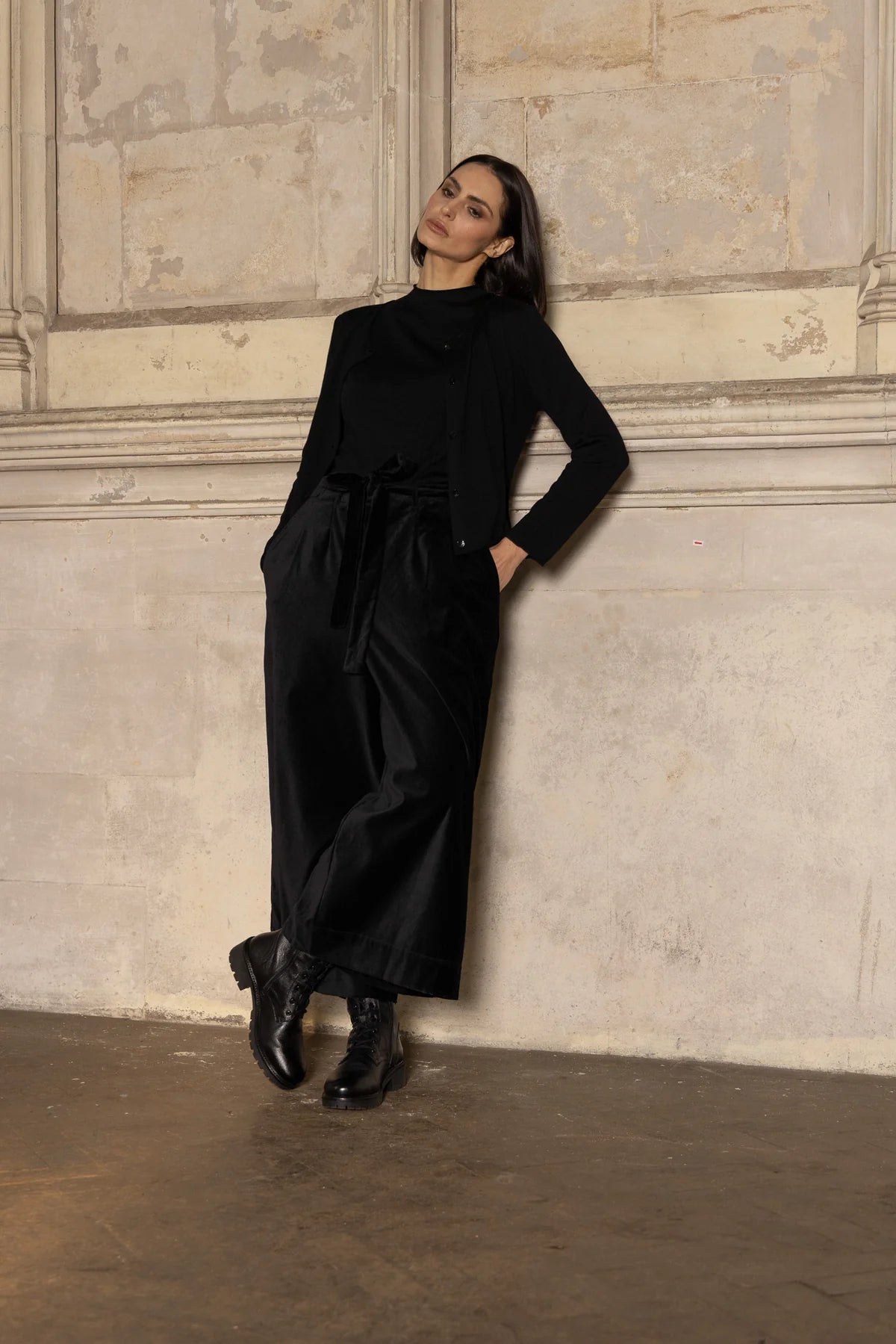 Harriet Trouser - Cotton Velvet - Black