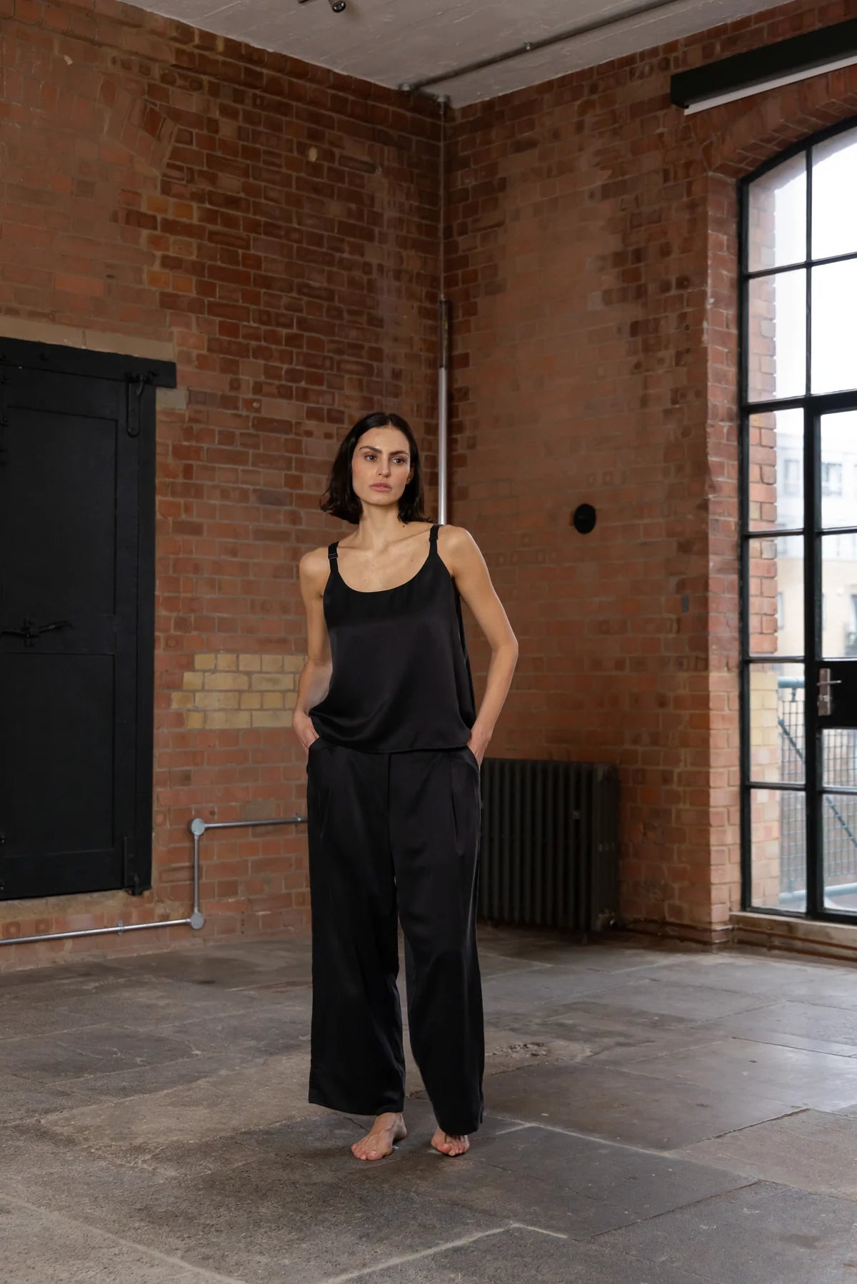 Winona Camisole - Silk Satin - Black