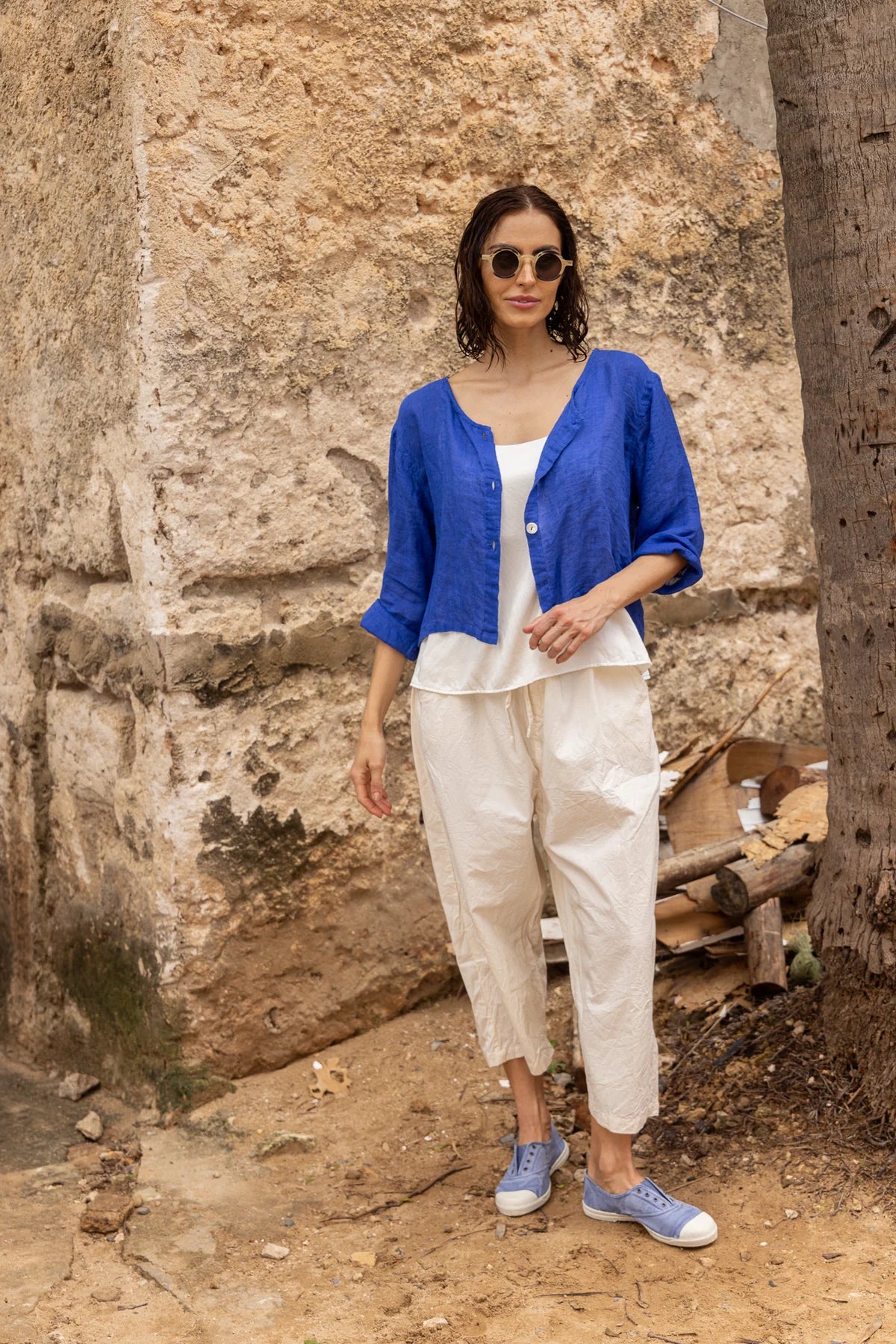 Doto Jacket - Gauze Linen - Cobalt