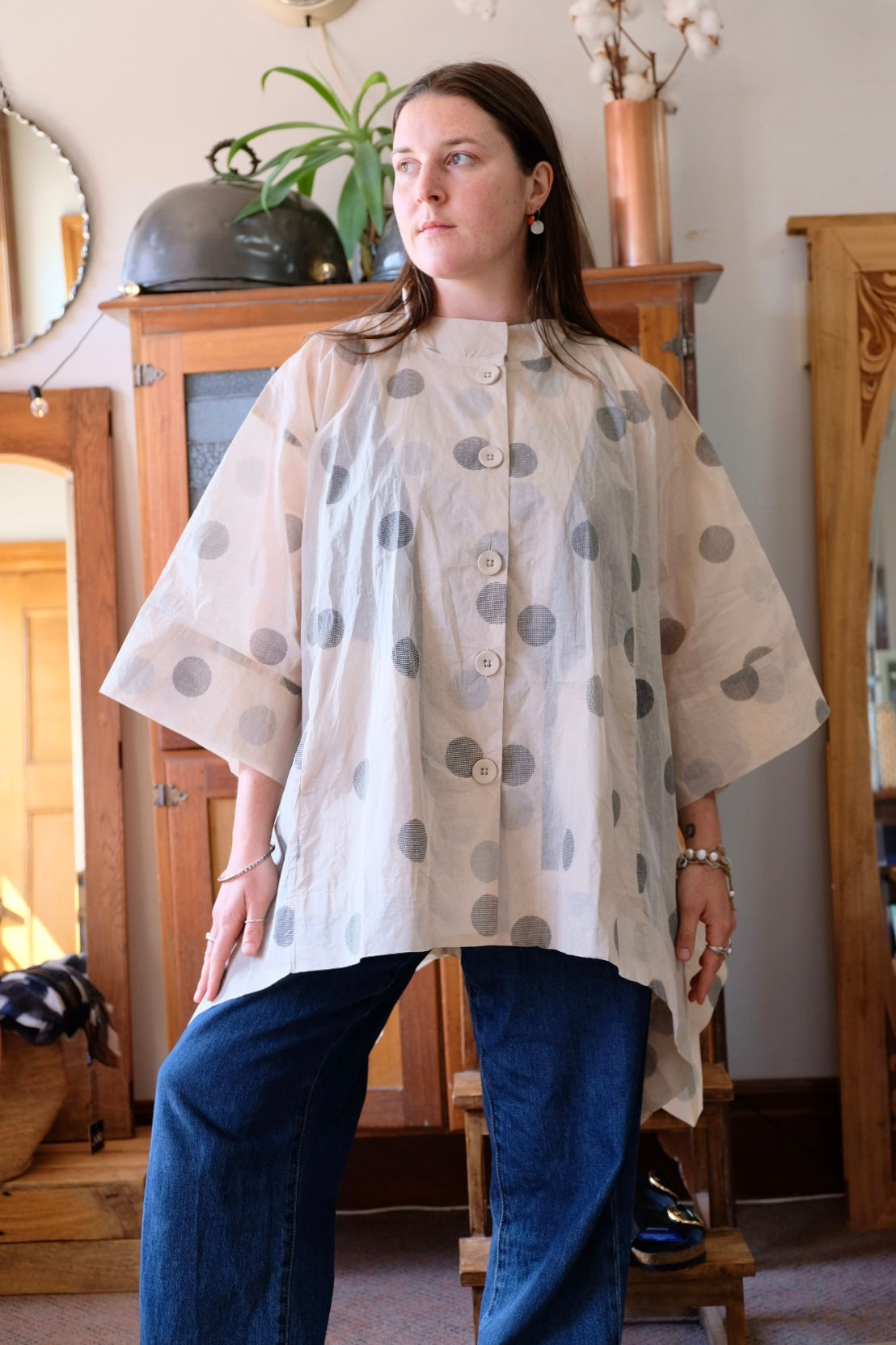 Dotto Duster Jacket - Cotton Organdy Natural