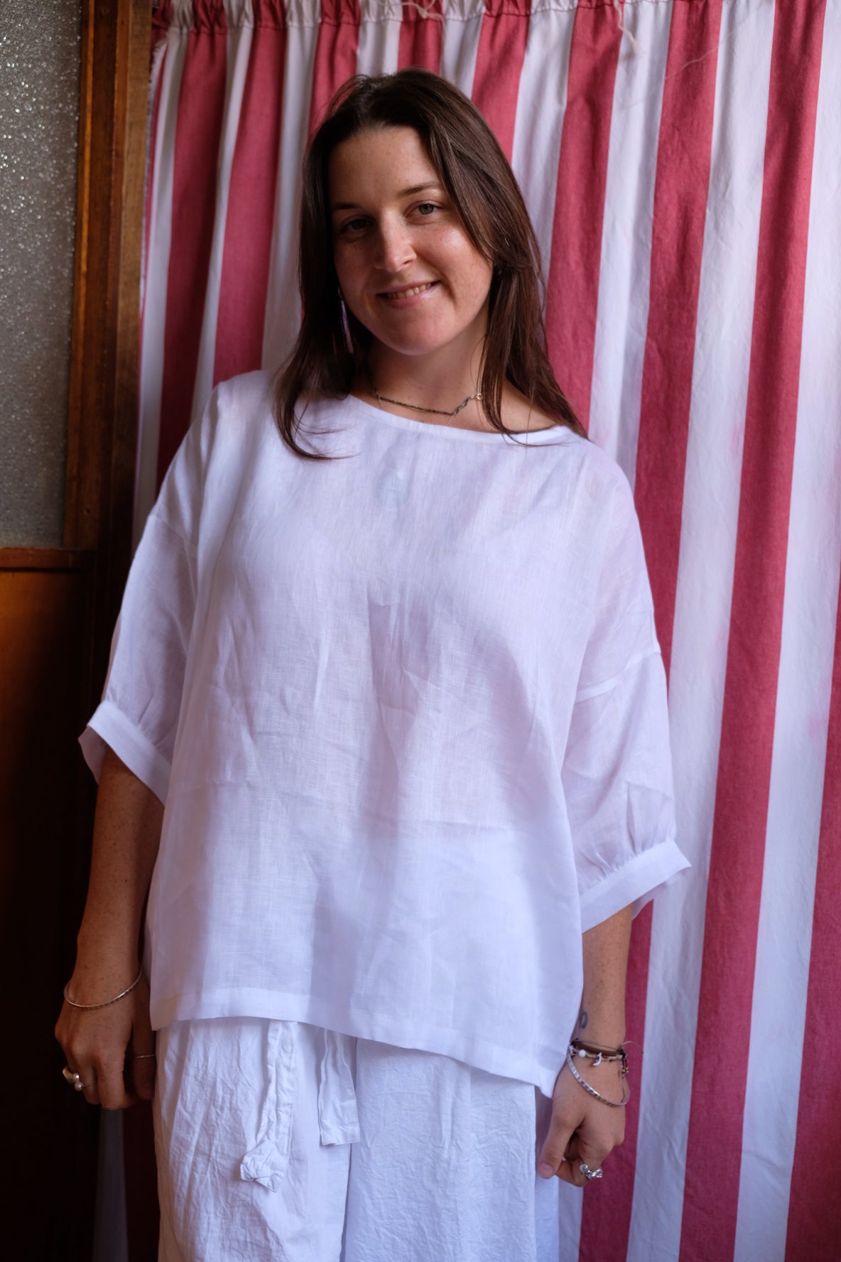 Jane top - white linen