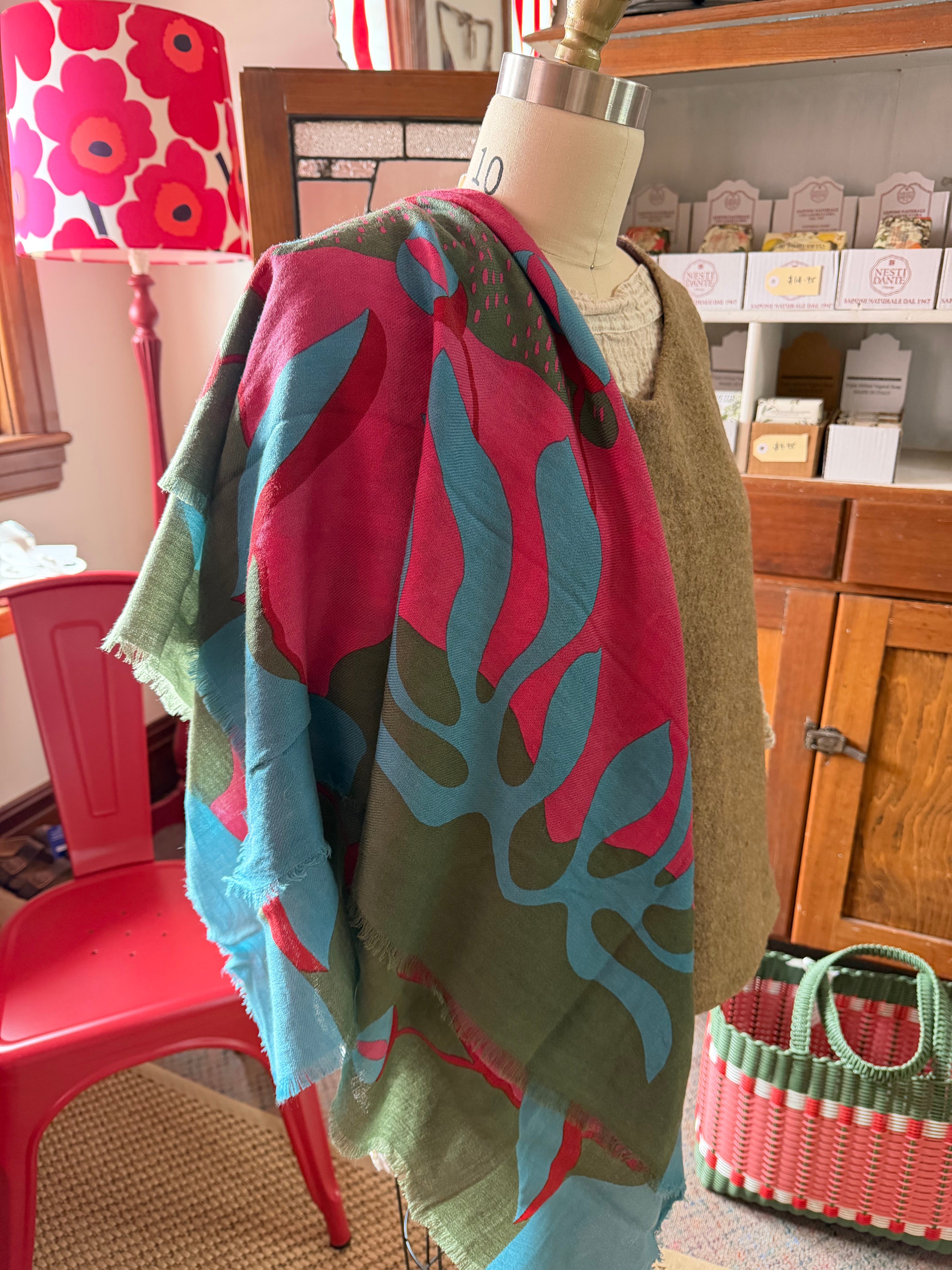 Abyss Rouge Wool Scarf