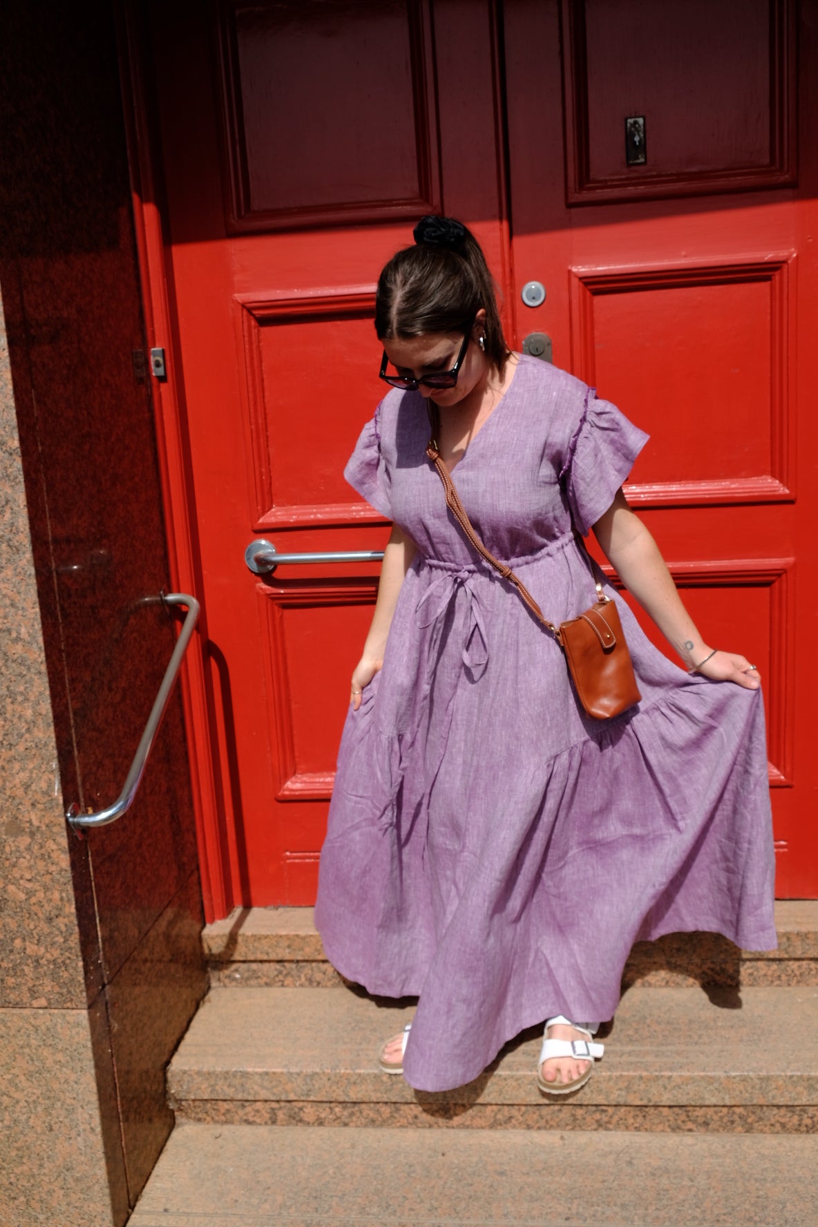 Valentina Maxi Dress - Lilac/White Cross Dye