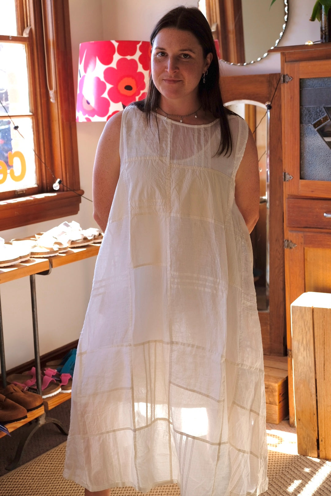 MUSKAN DRESS - COTTON & LINEN - Warm White