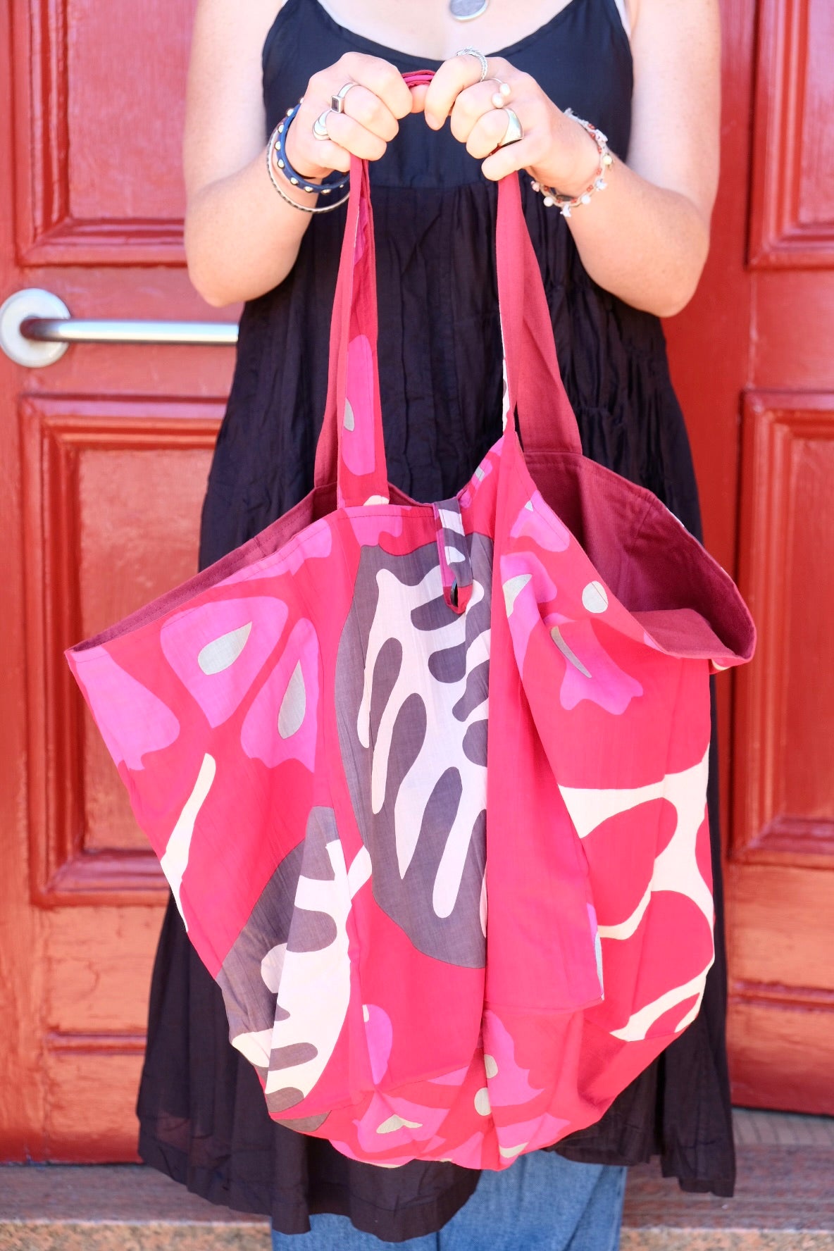 Ecuador Red Upcycling Cotton Tote
