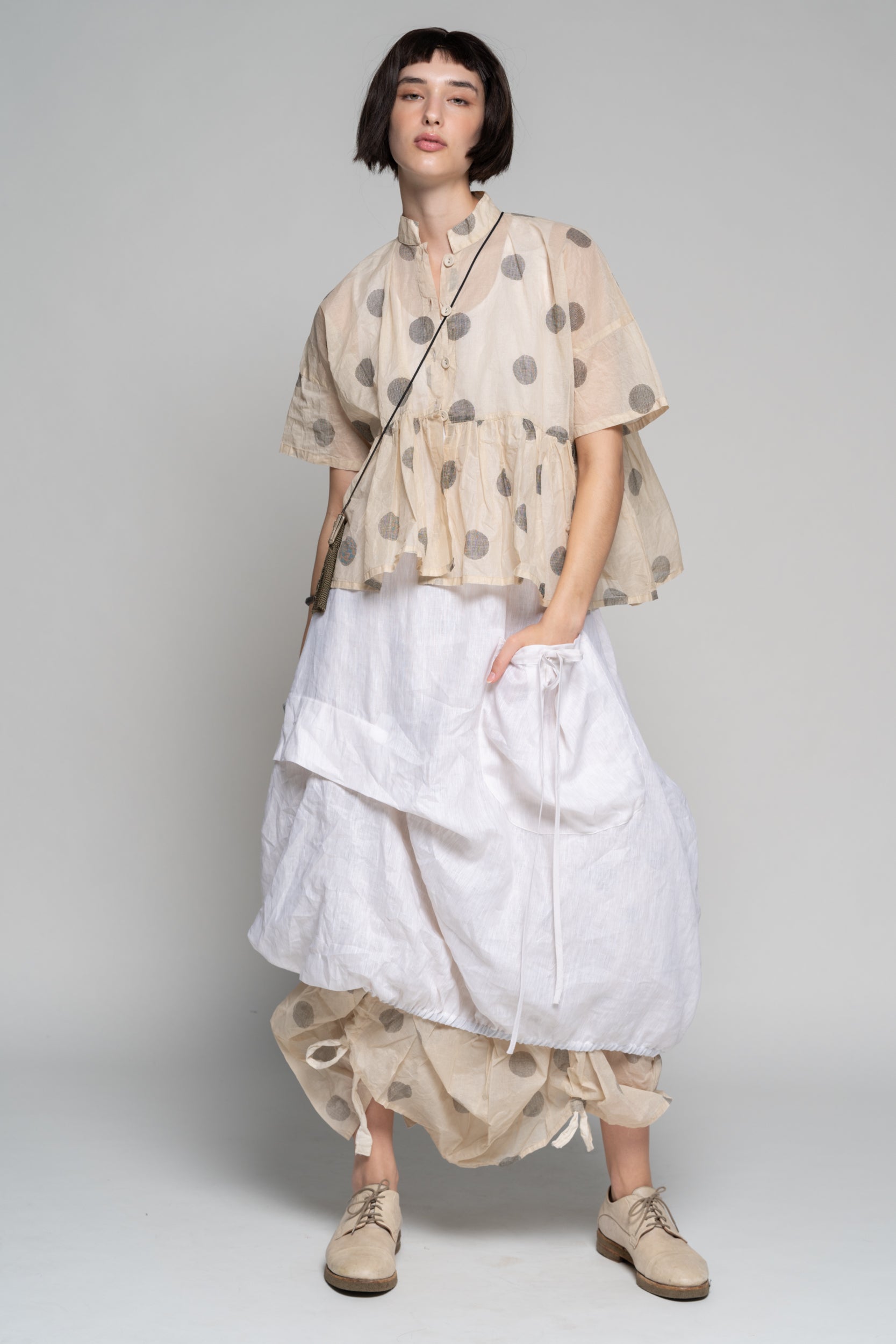 Dotto Gather Jacket - Cotton Organdy Natural