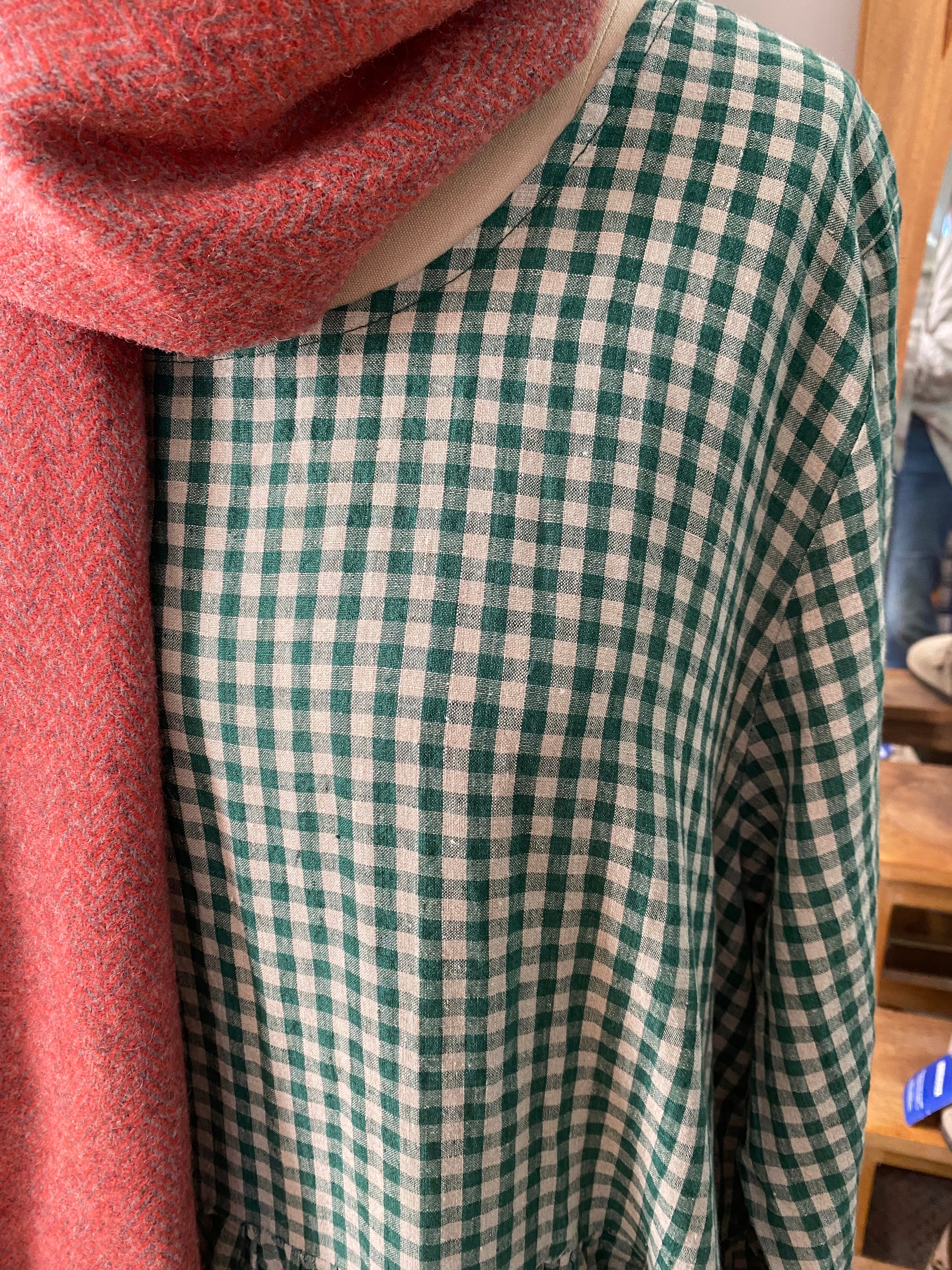 Journee linen dress - green gingham