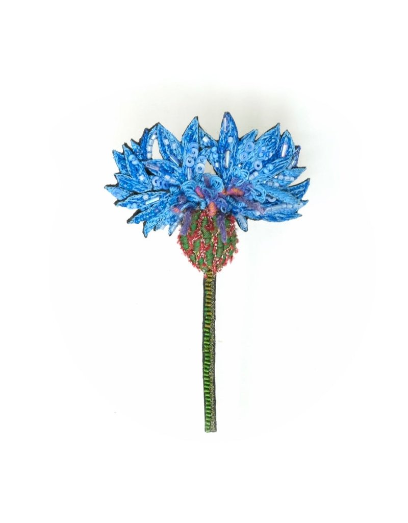 Blue Cornflower Brooch