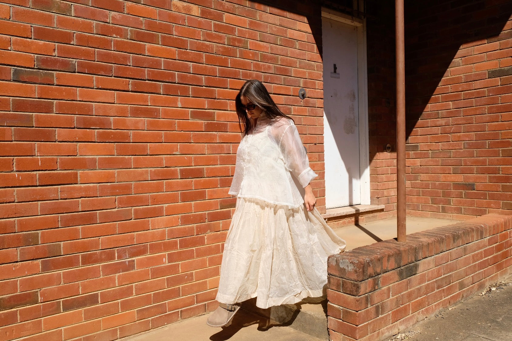 Tutu Slip Dress Long cotton organdy - Ecru