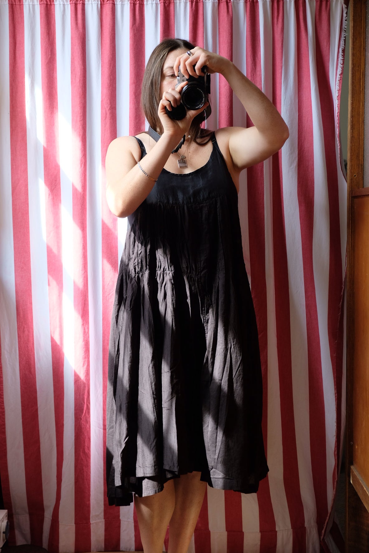 MEERA DRESS - COTTON & SILK - Black