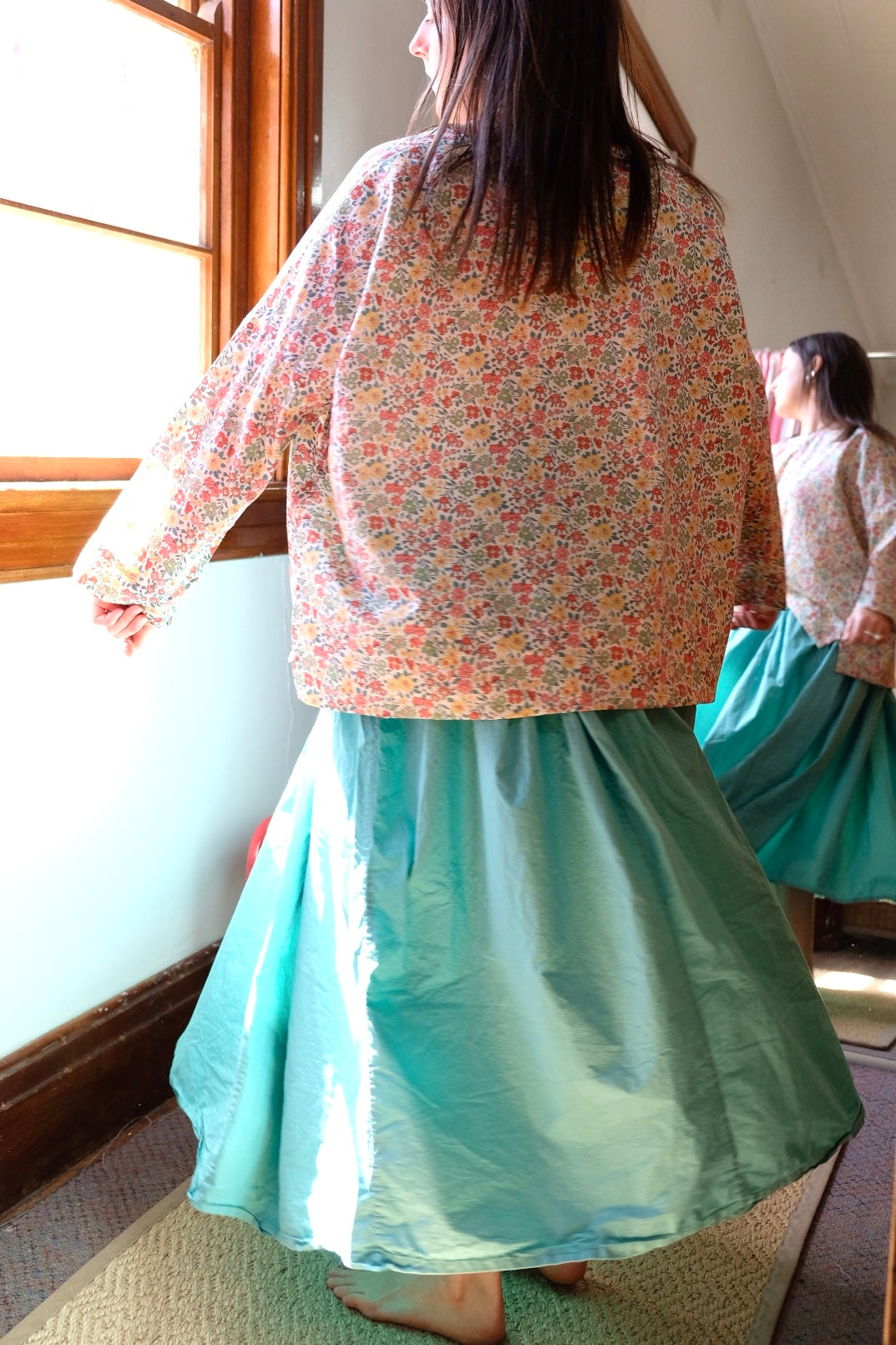 Ulla Skirt - cotton poplin - Duck Egg Blue