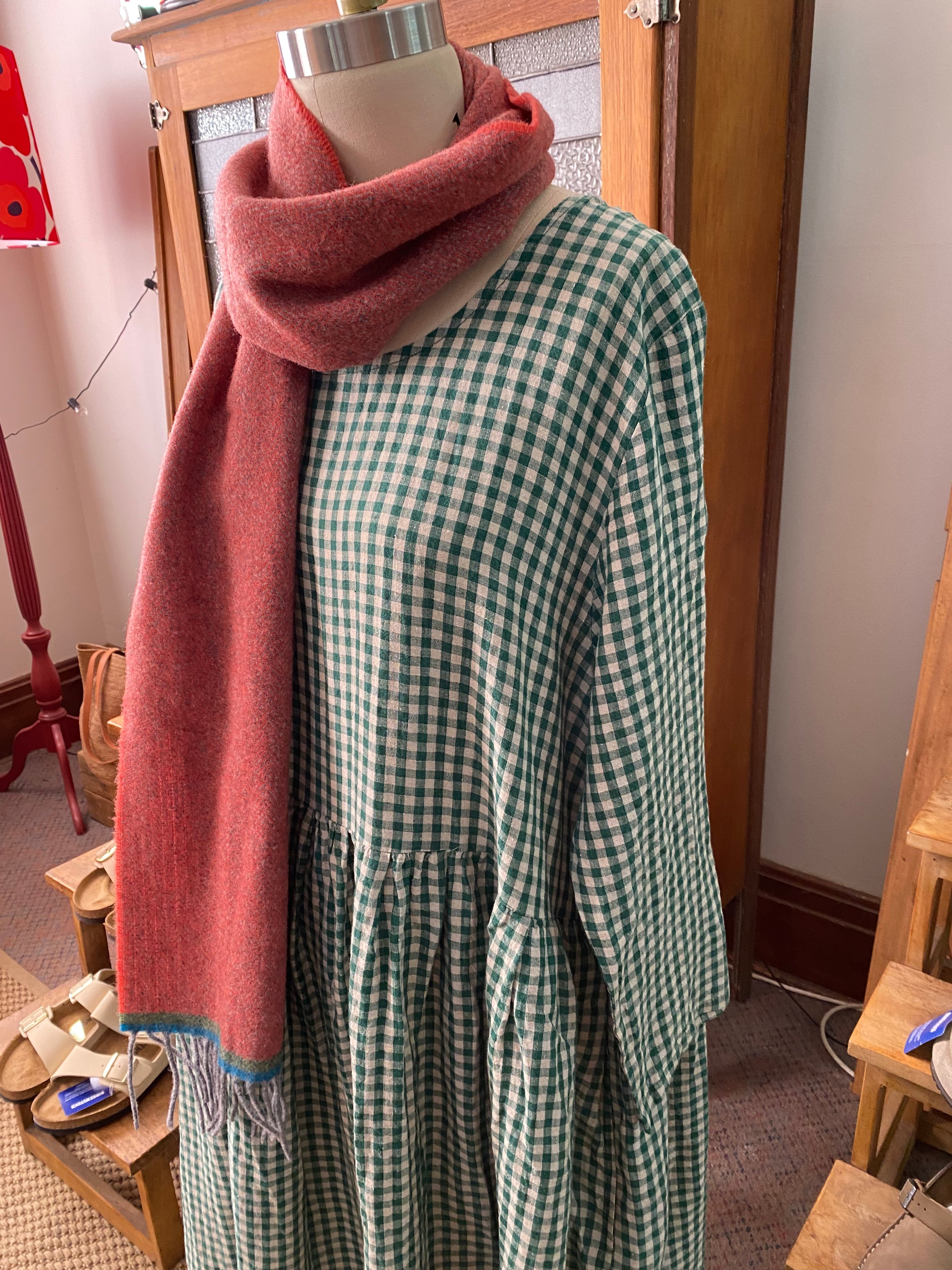 Journee linen dress - green gingham