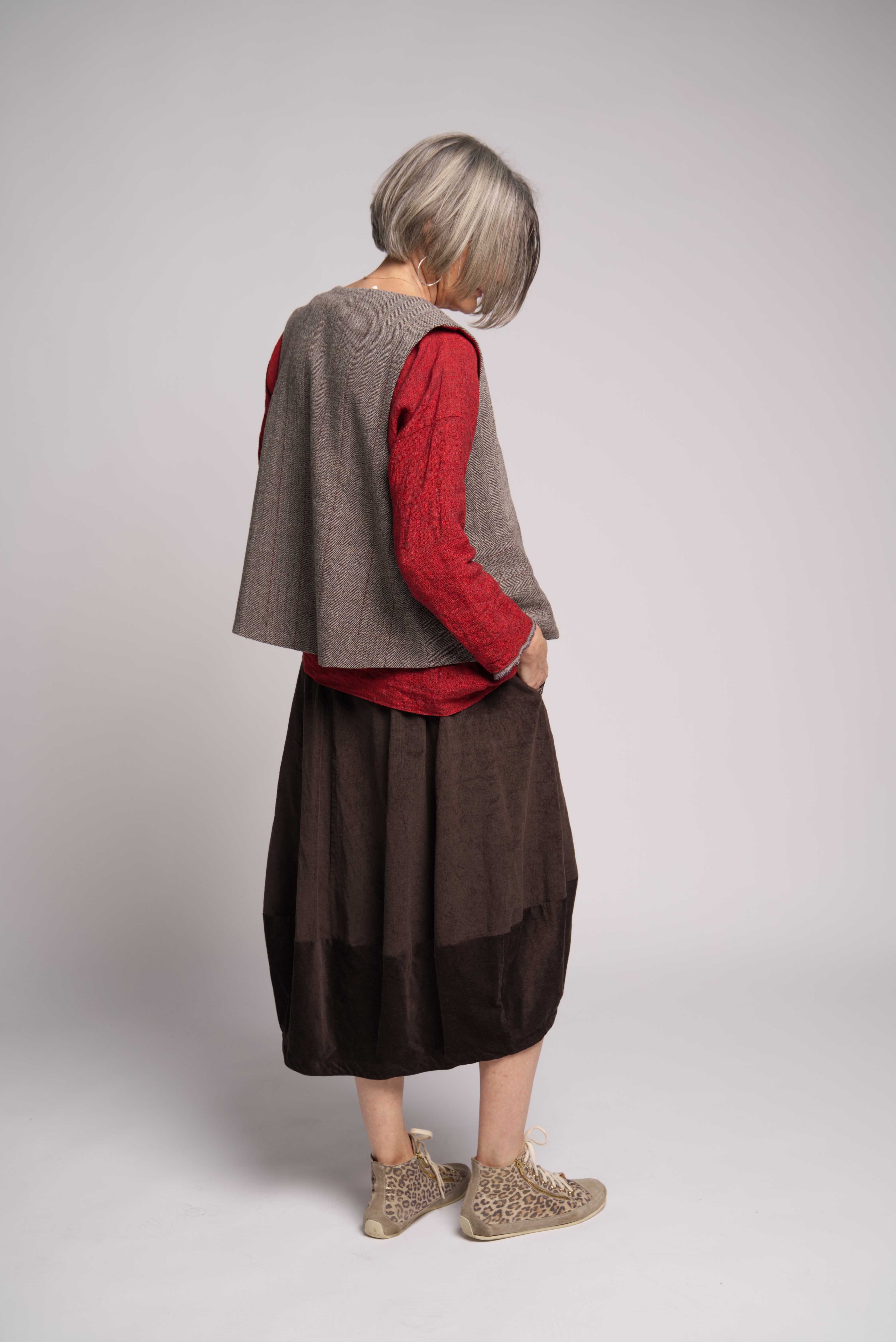 Odette Cord Skirt - Chocolate