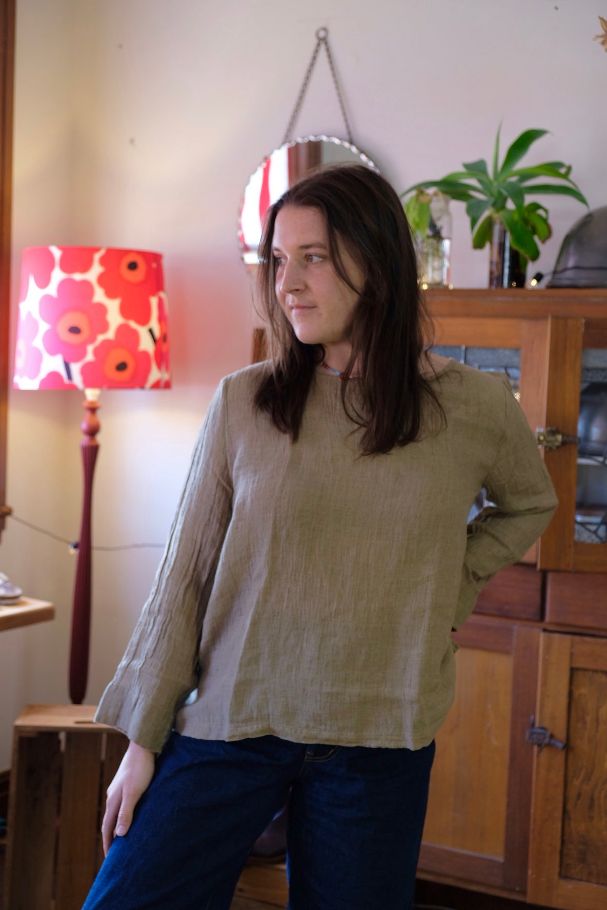 Ombeline Linen Gauze Top - Clay