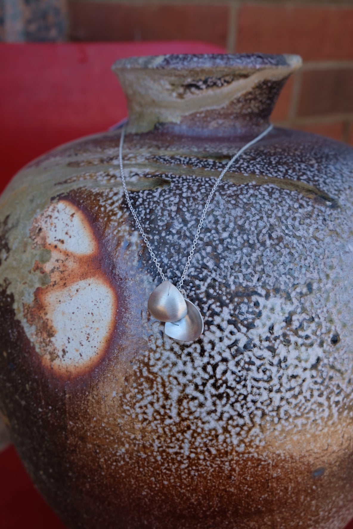 String of hearts on chain