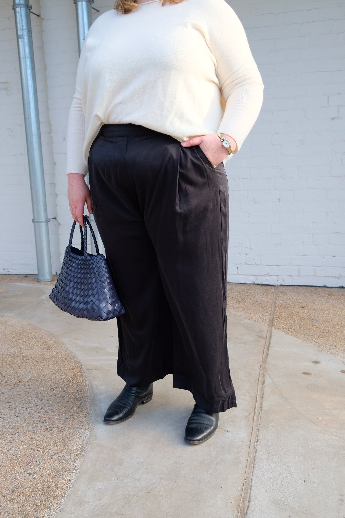 Ida Pant - Silk Satin - Black
