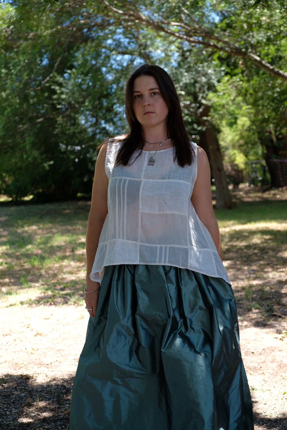 MUSKAN CAMISOLE - COTTON & LINEN - warm white