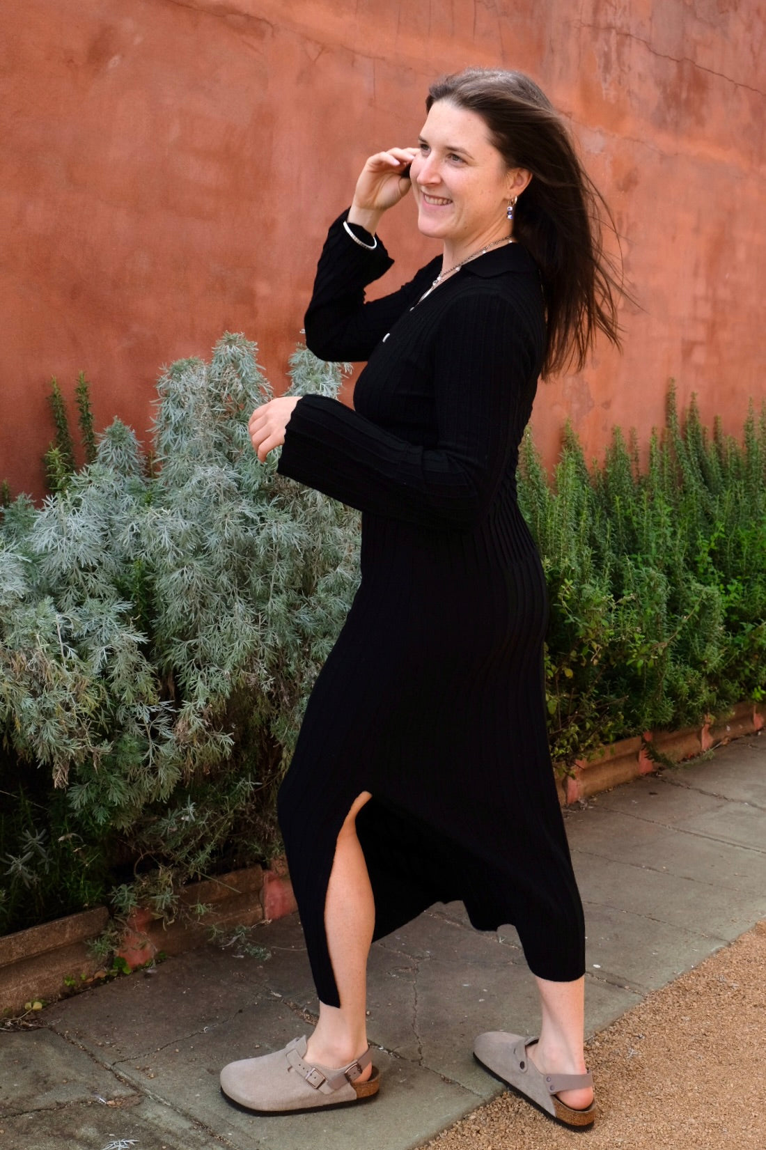 ENGINEERED RIB POLO DRESS