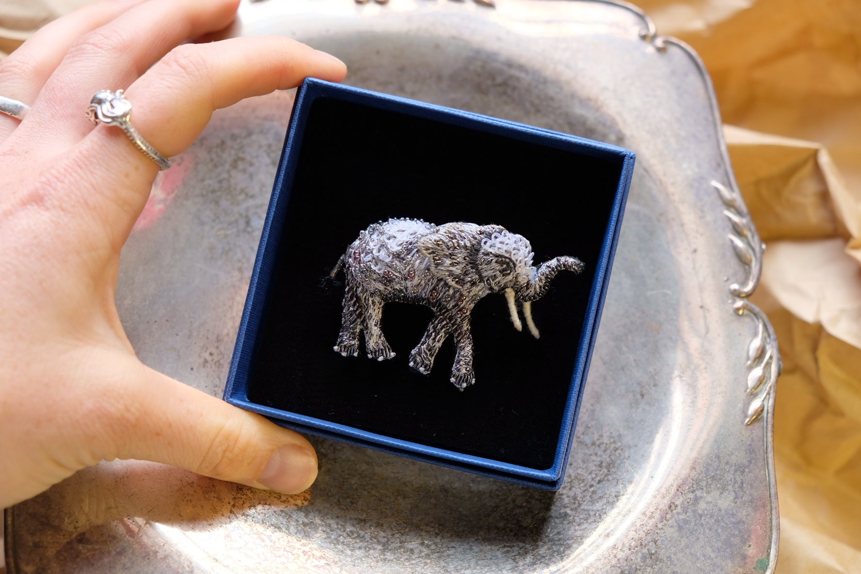 African Forest Elephant Brooch