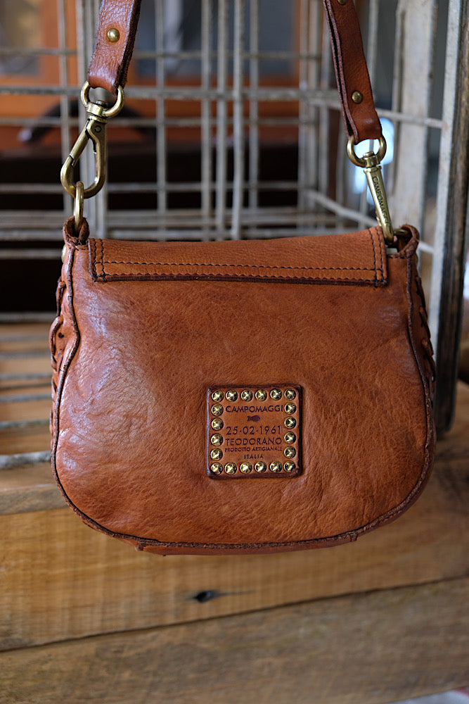 Dalia bag with threading - cognac