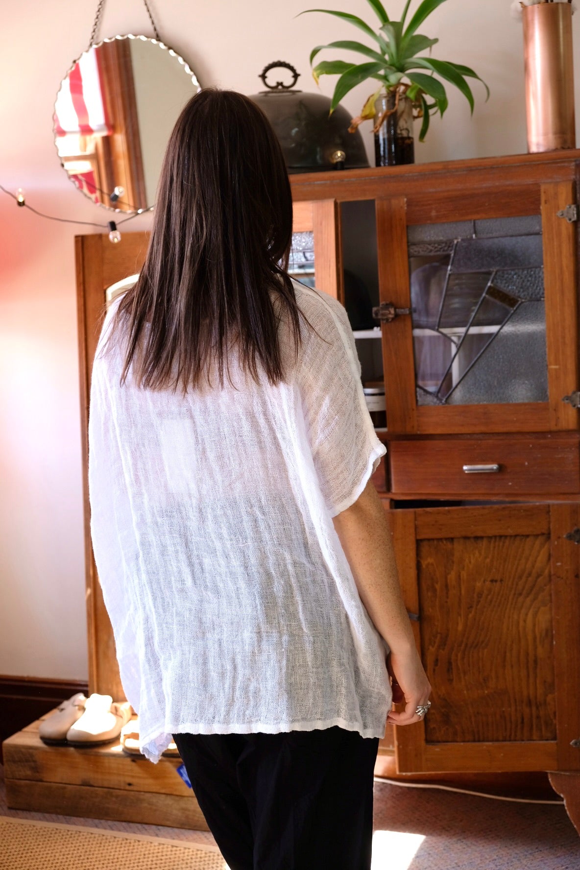 Etta Gauze Linen Top - White
