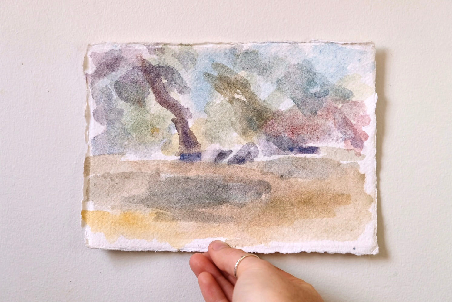 Watercolour Landscape - "Rushing River and Wind" by Clementine Belle McIntosh