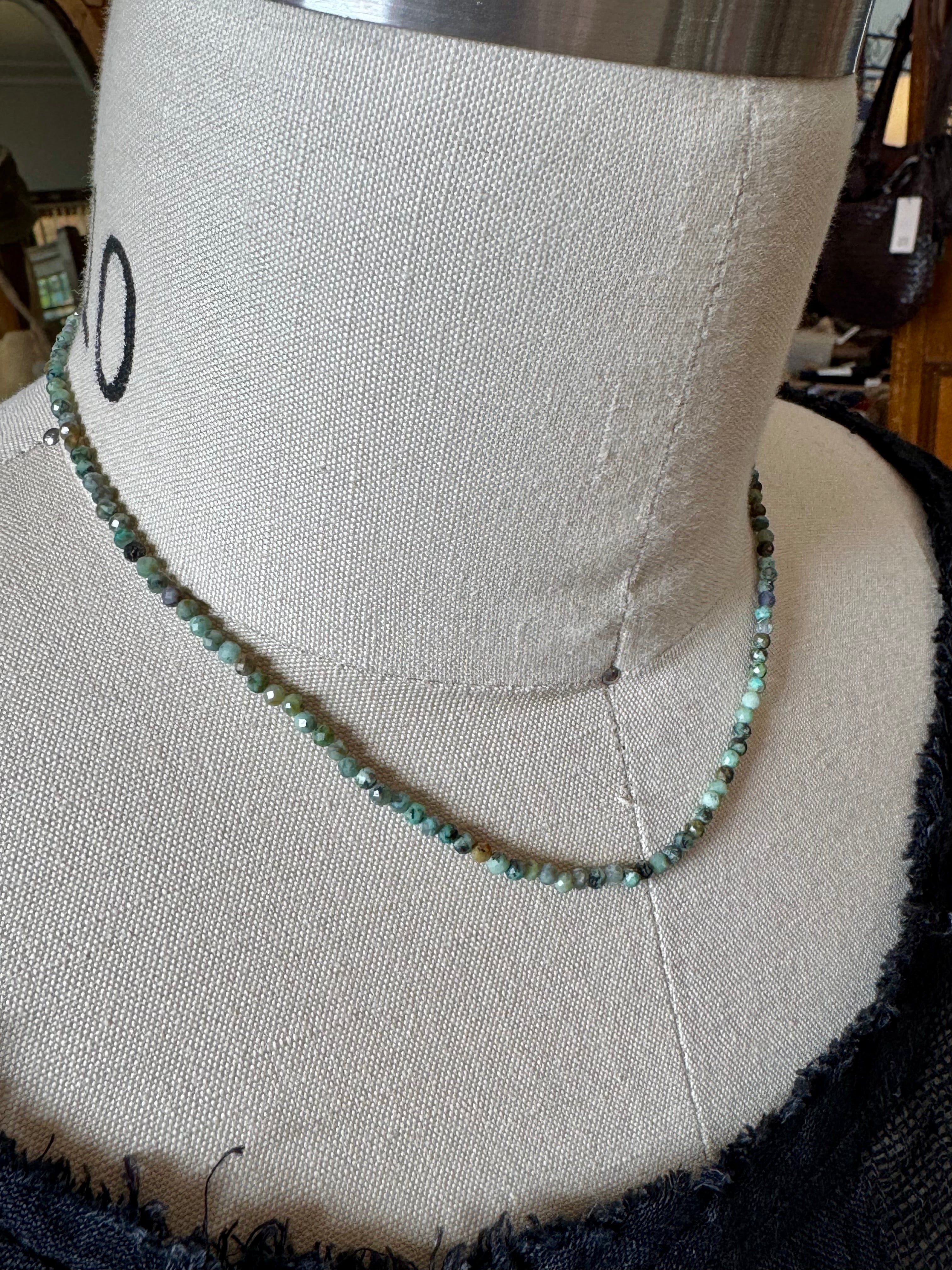 semi-precious stones necklace - amazonite greens