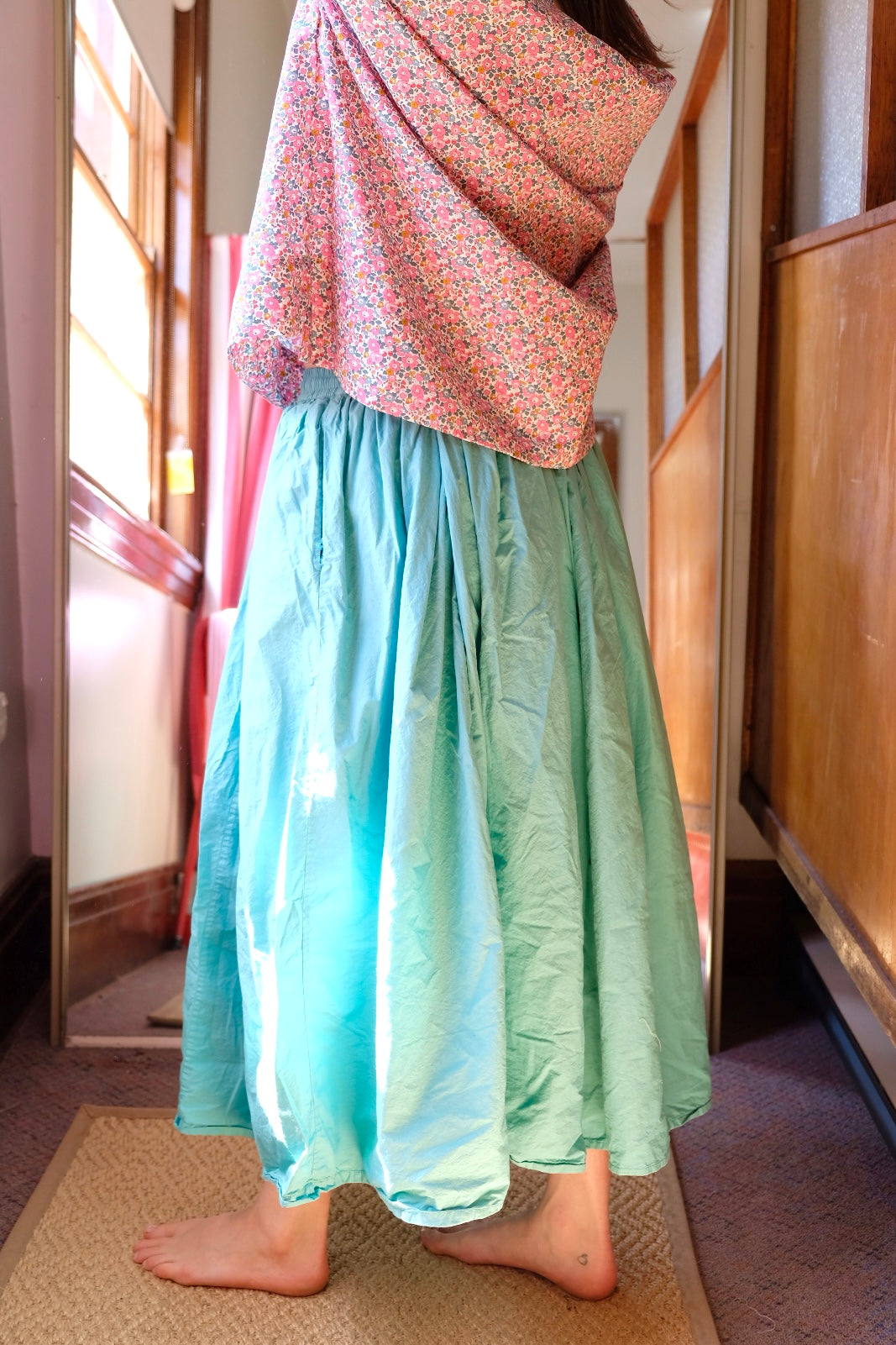 Ulla Skirt - cotton poplin - Duck Egg Blue