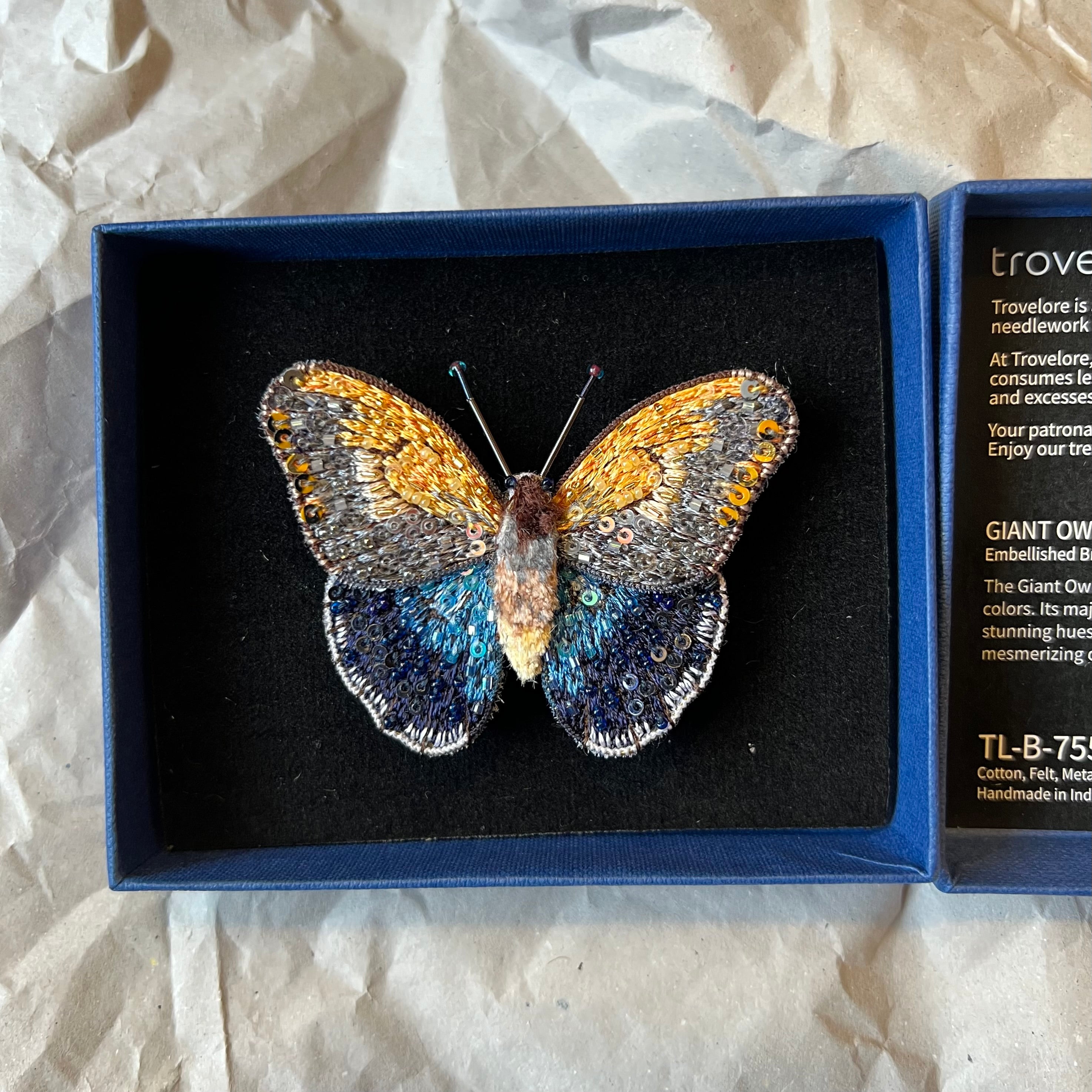 Giant Owl Butterfly Brooch