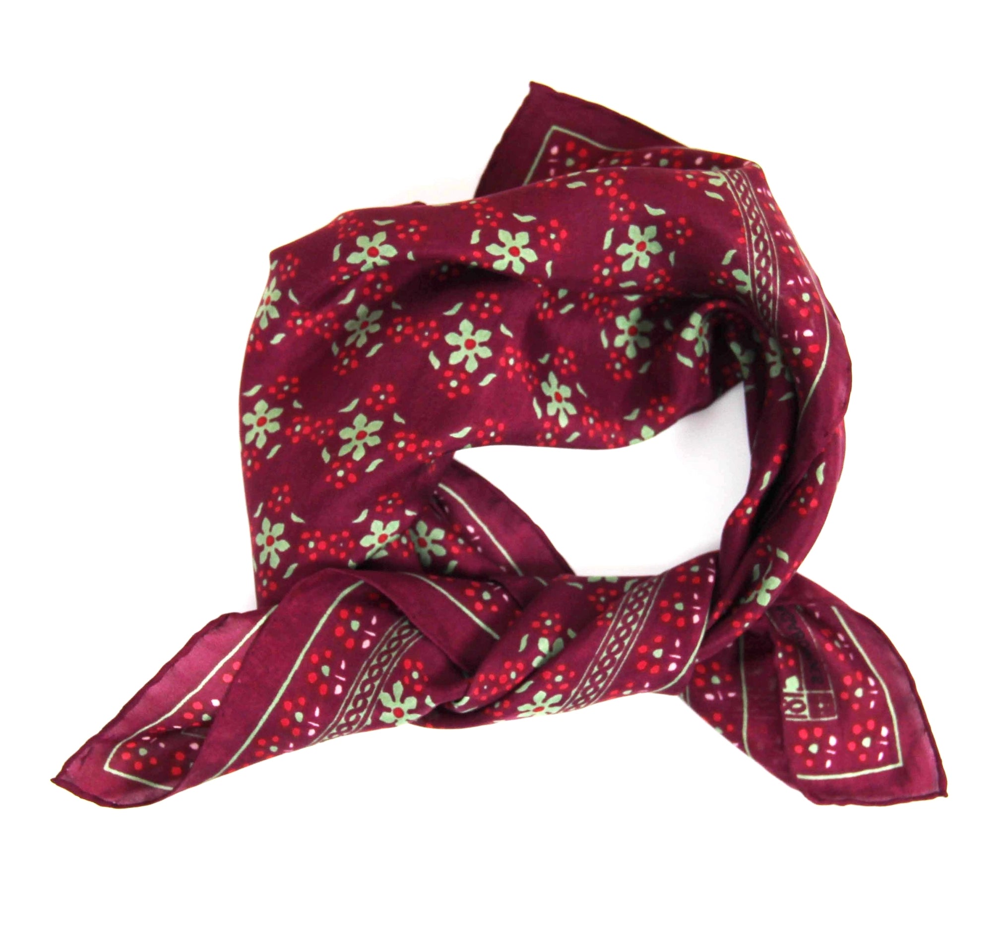 Silk scarf - Mini Natasha Bordeaux