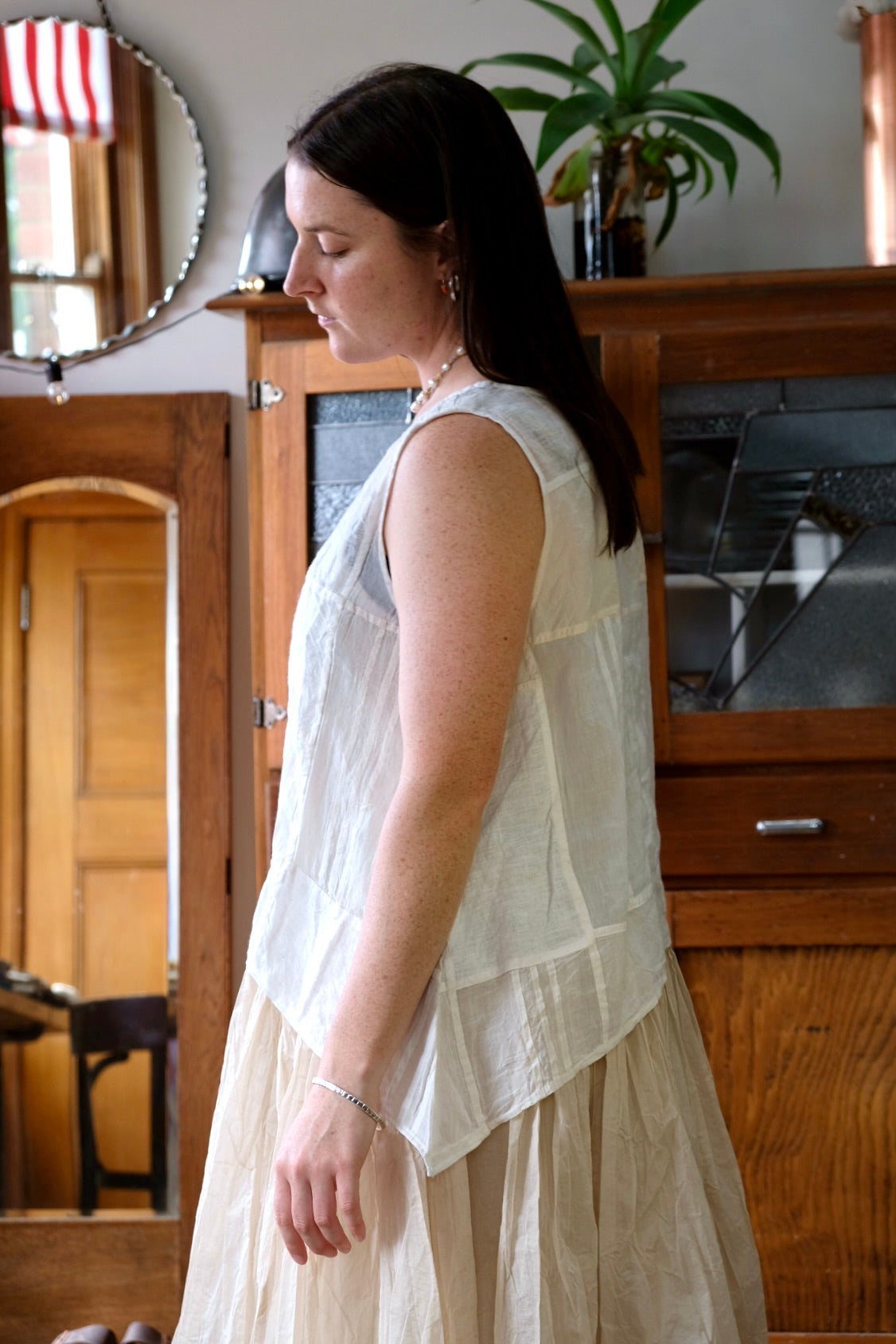 MUSKAN CAMISOLE - COTTON & LINEN - warm white