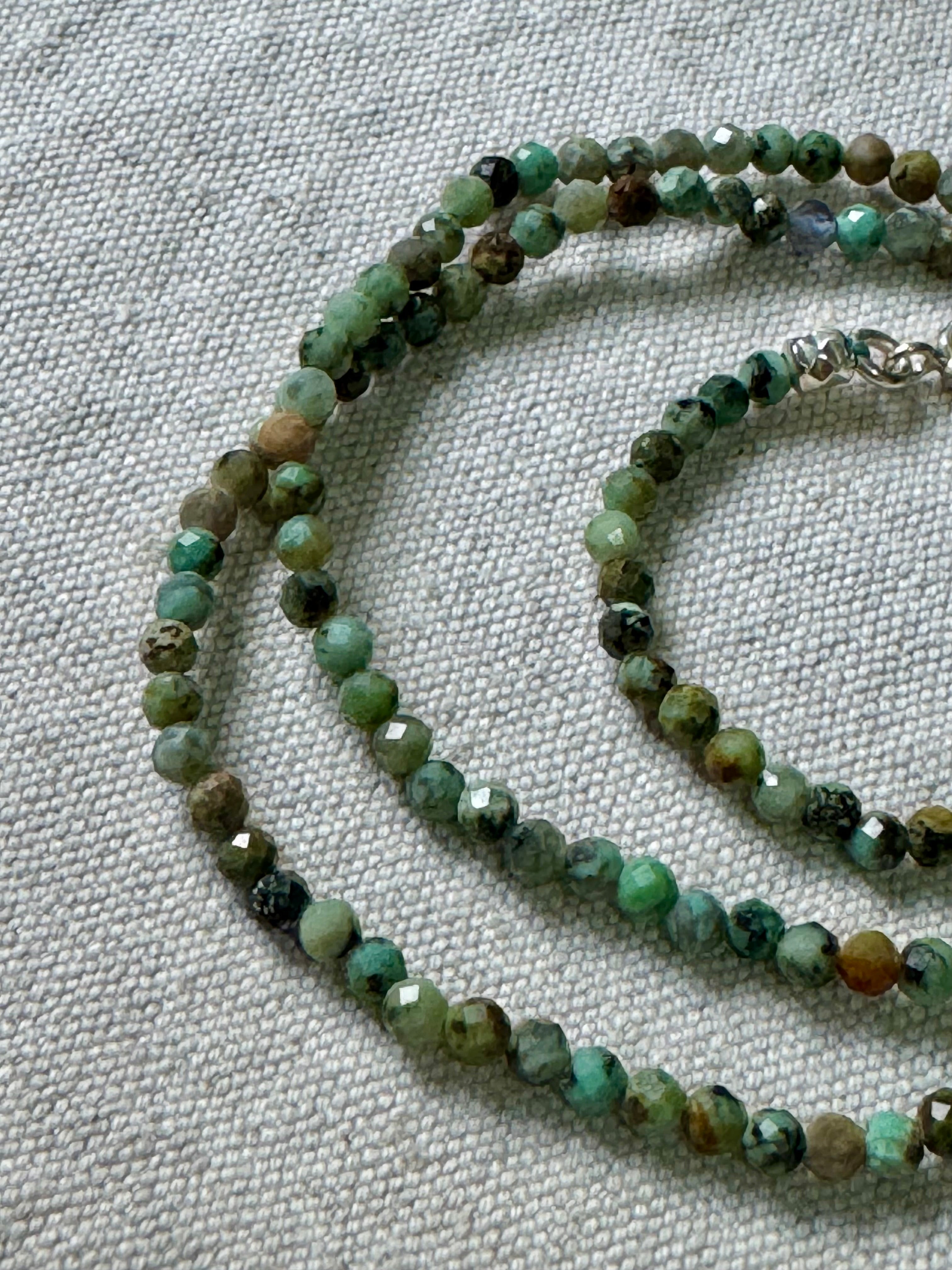 semi-precious stones necklace - amazonite greens