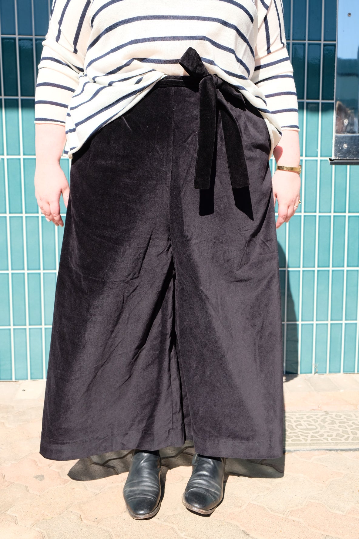 Harriet Trouser - Cotton Velvet - Black
