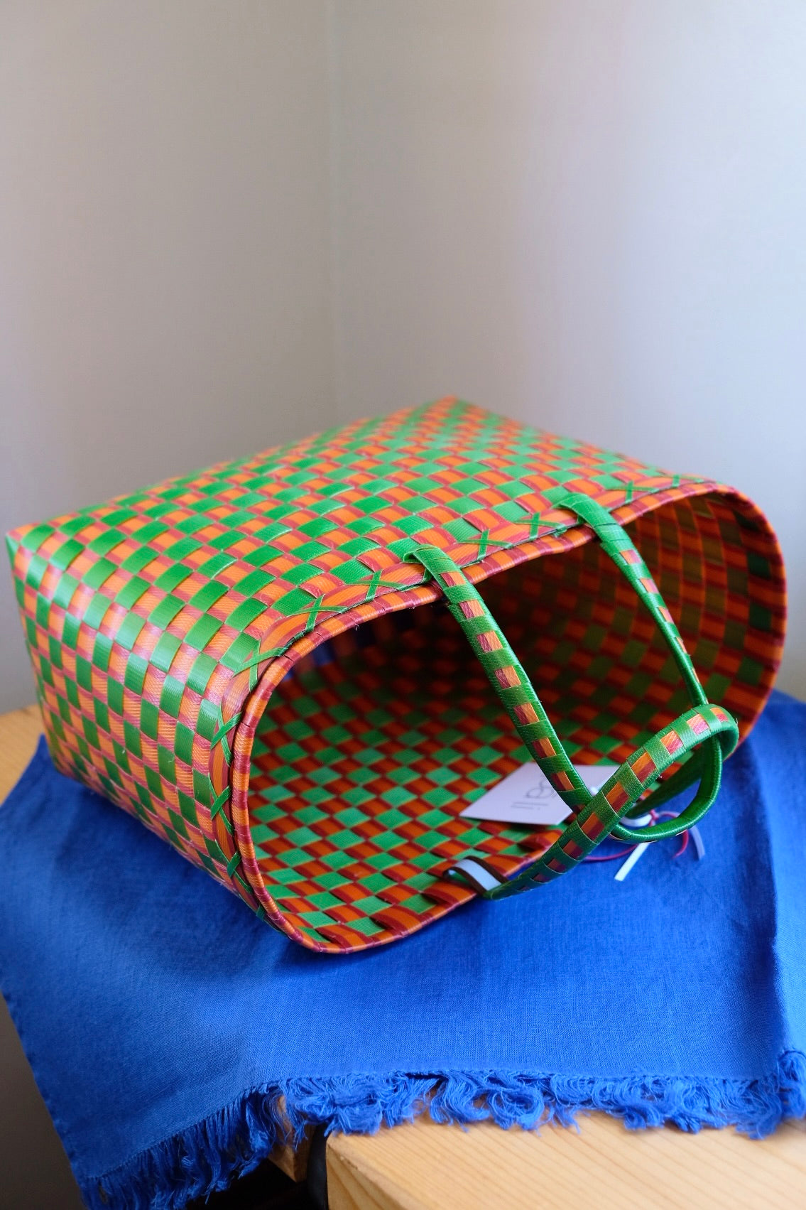 Pali Market Basket Small - Green/Orange/Red