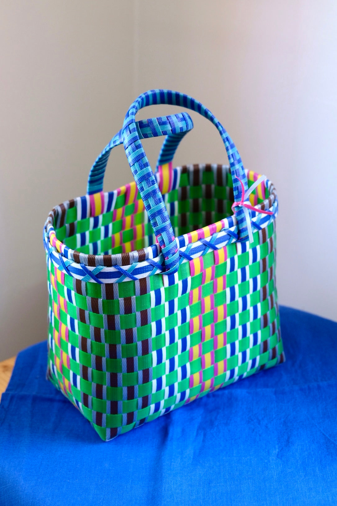 Pali Market Basket Mini - Green/Blue/Yellow/White