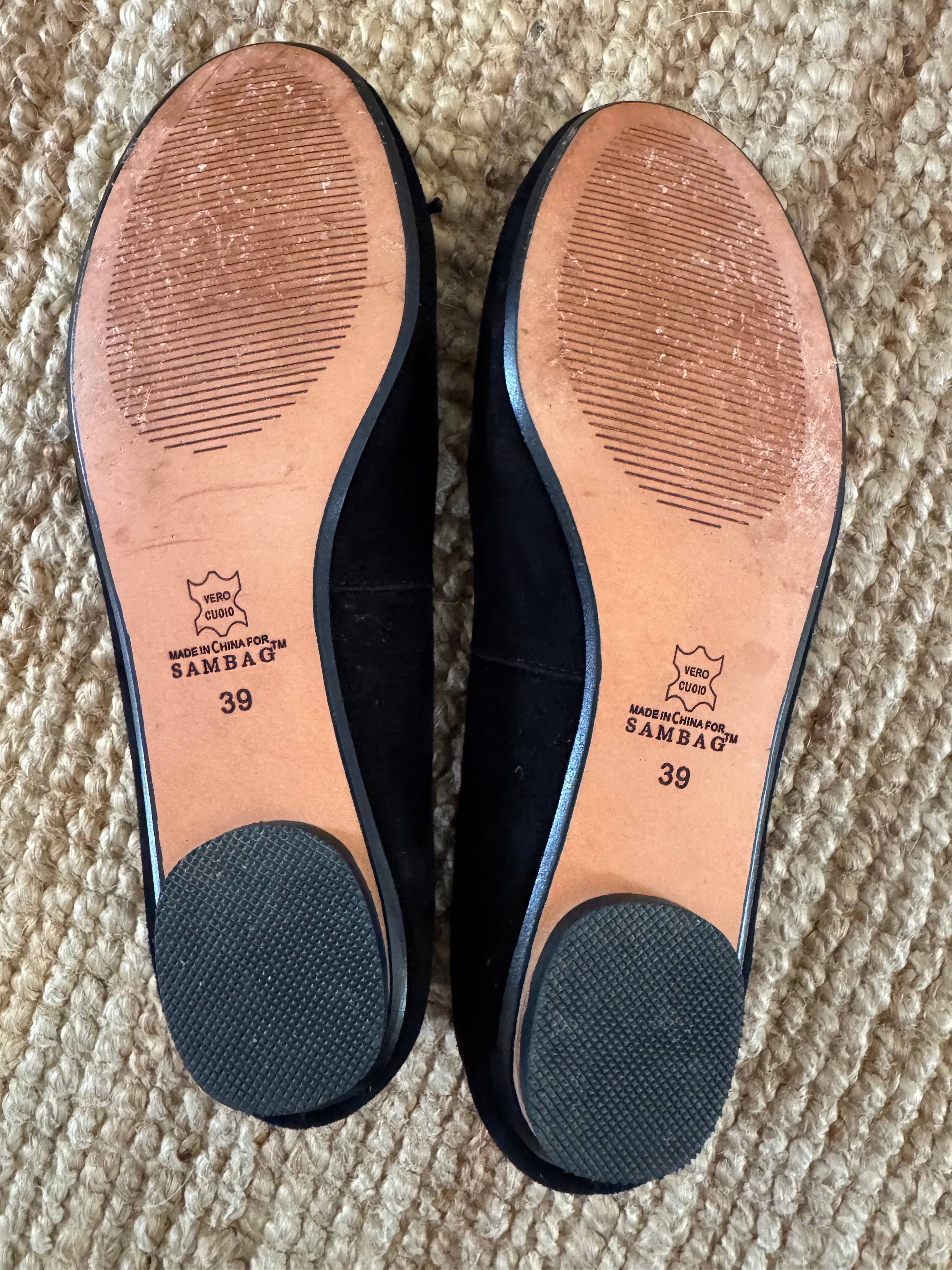 Pre-loved Sambag Tina Black Suede Ballet Flat