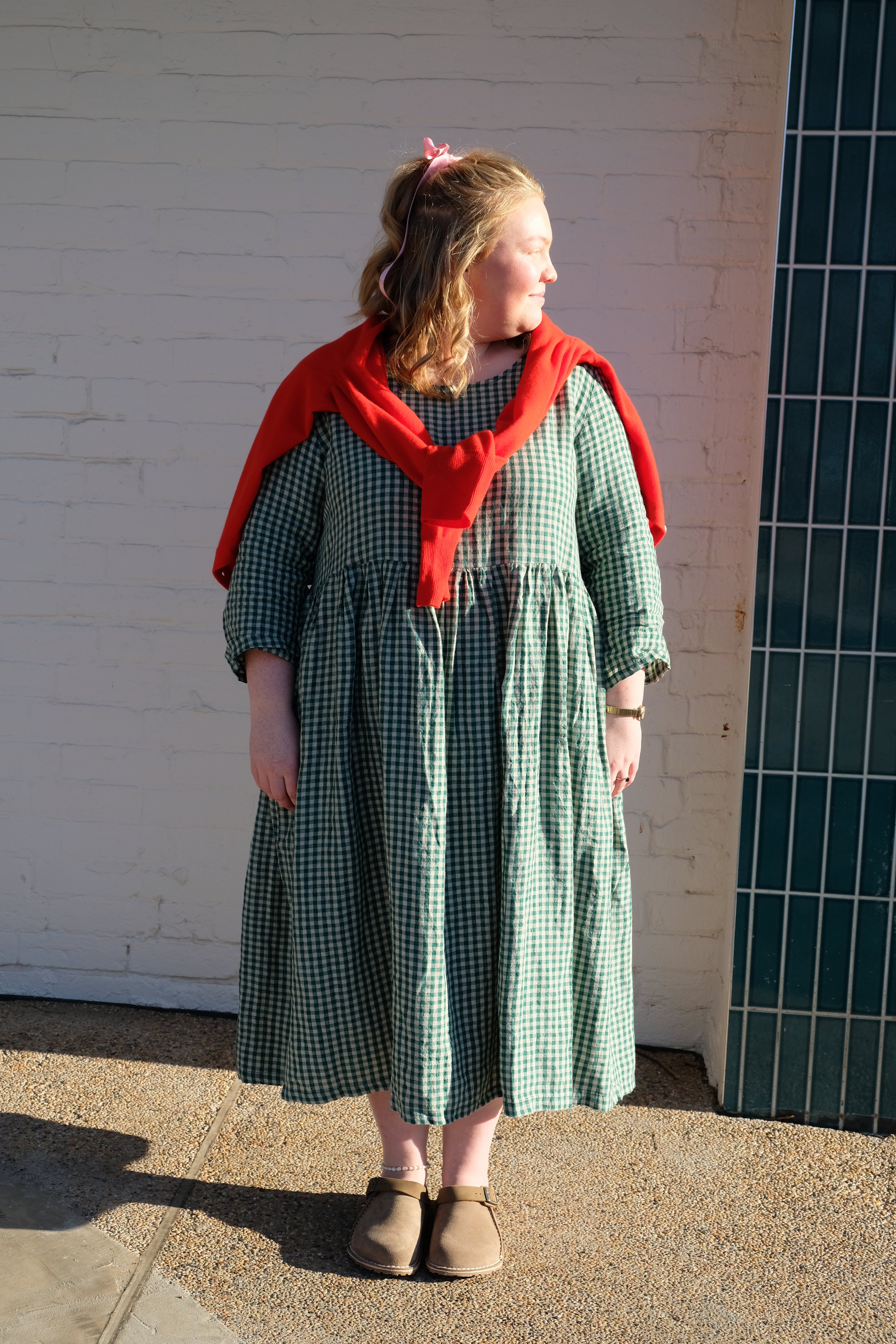 Journee linen dress - green gingham
