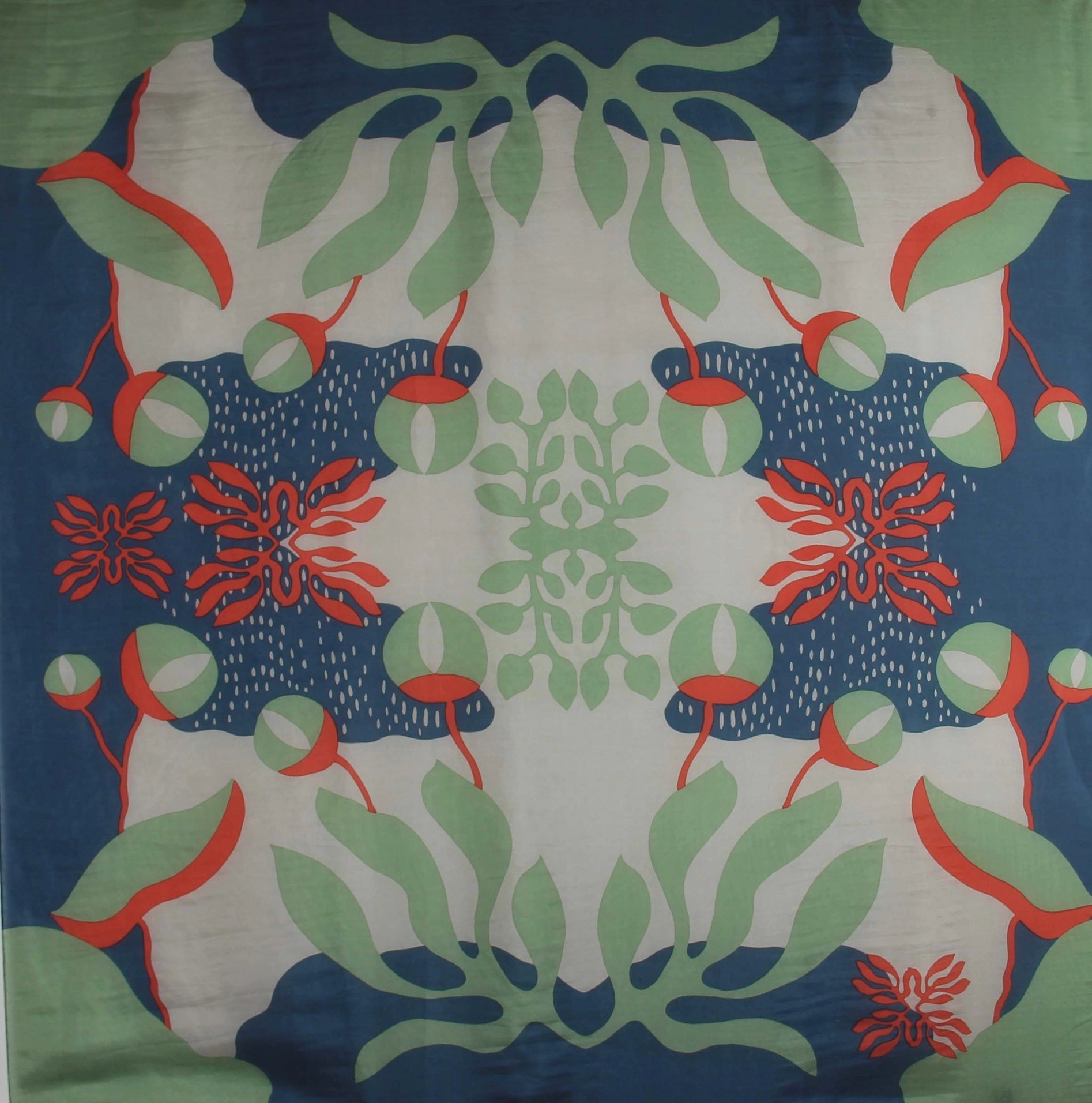 Large Silk scarf - Square Silk Pacific Green