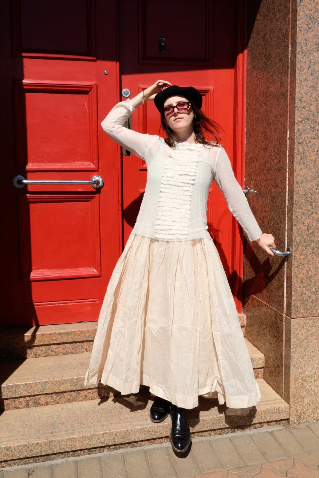 Rowena Top - Cotton Mesh Cream