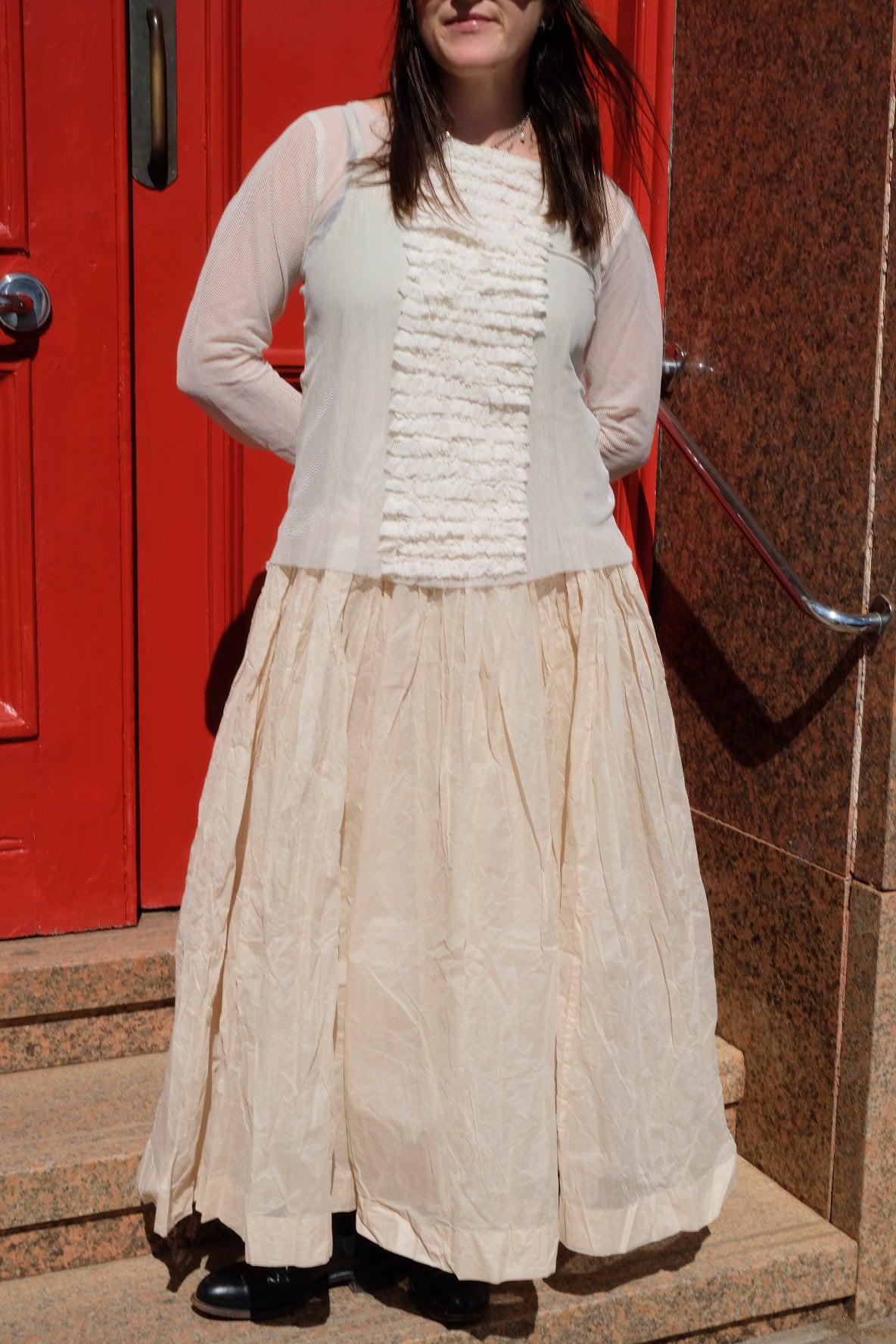 Rowena Top - Cotton Mesh Cream