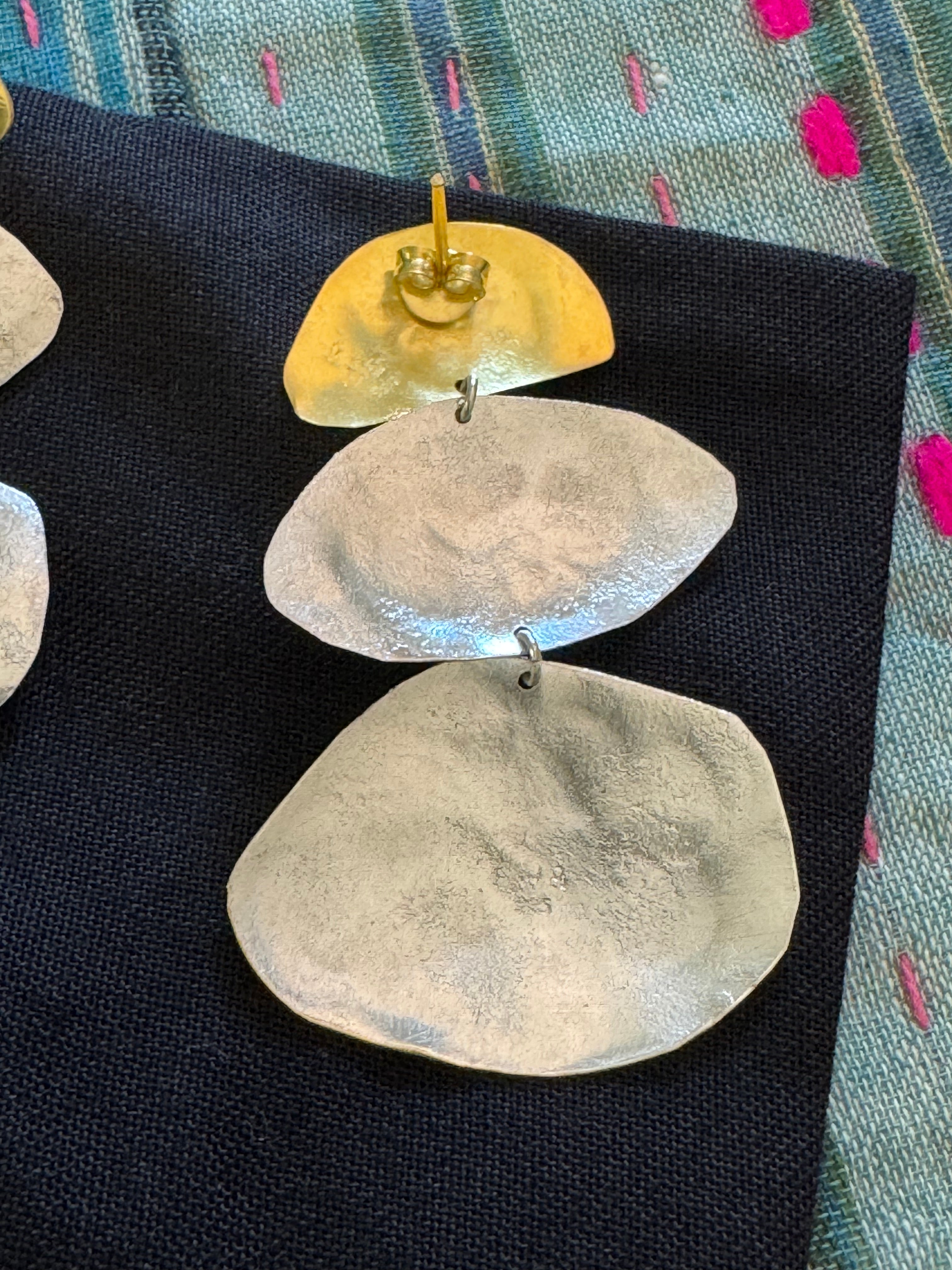 Moro earrings silver with gold top