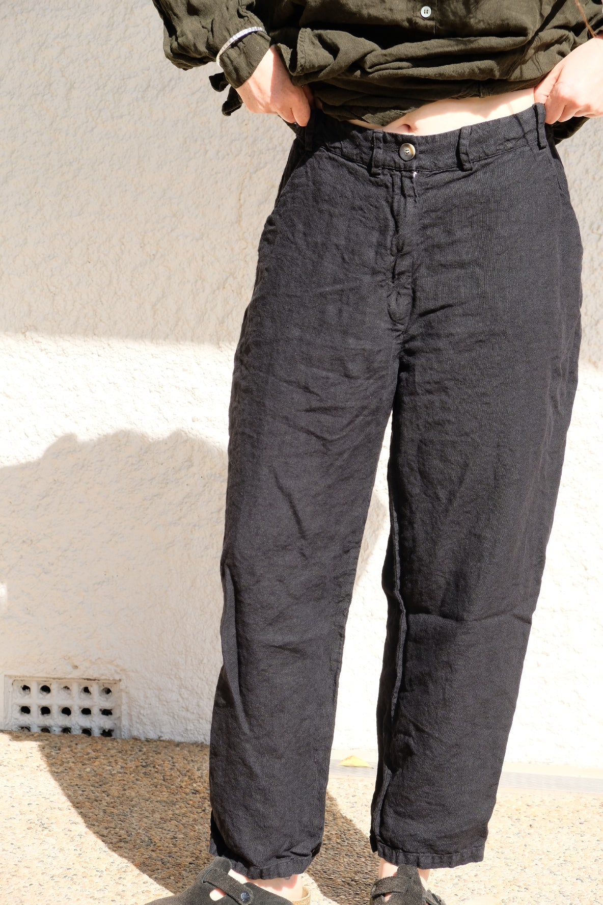 Murphy Tailored Pant Mid Weight Linen Black