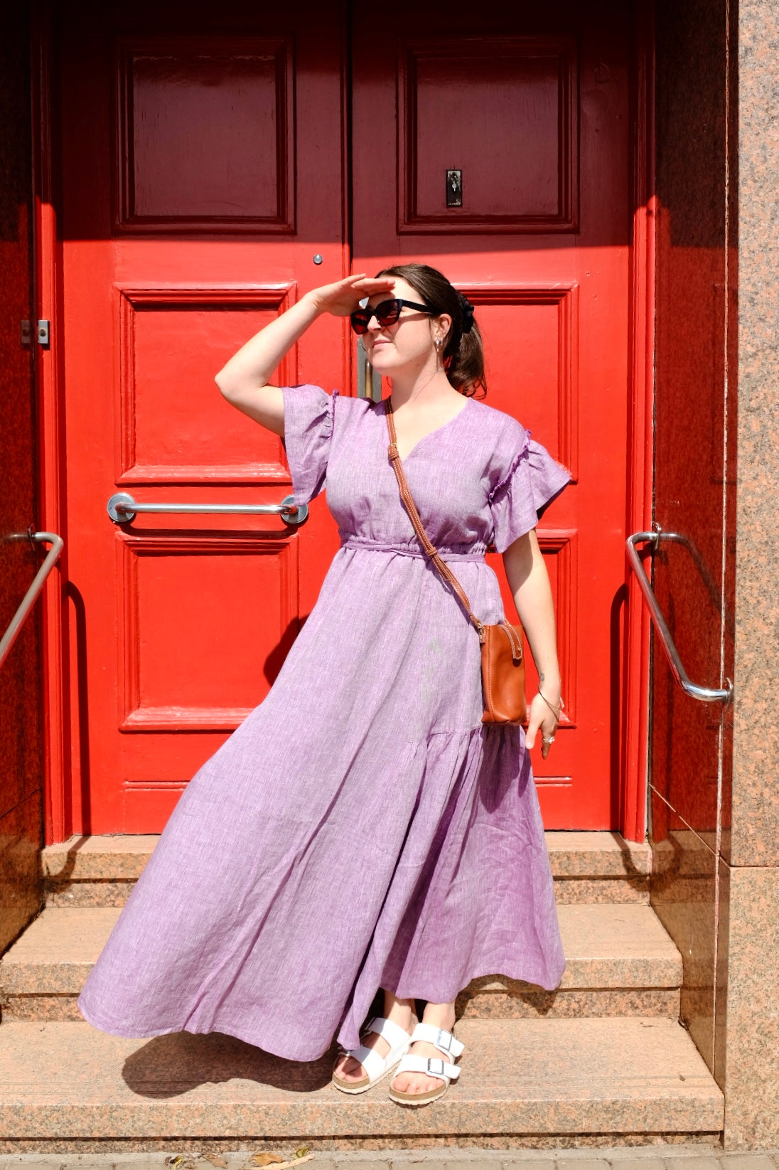 Valentina Maxi Dress - Lilac/White Cross Dye