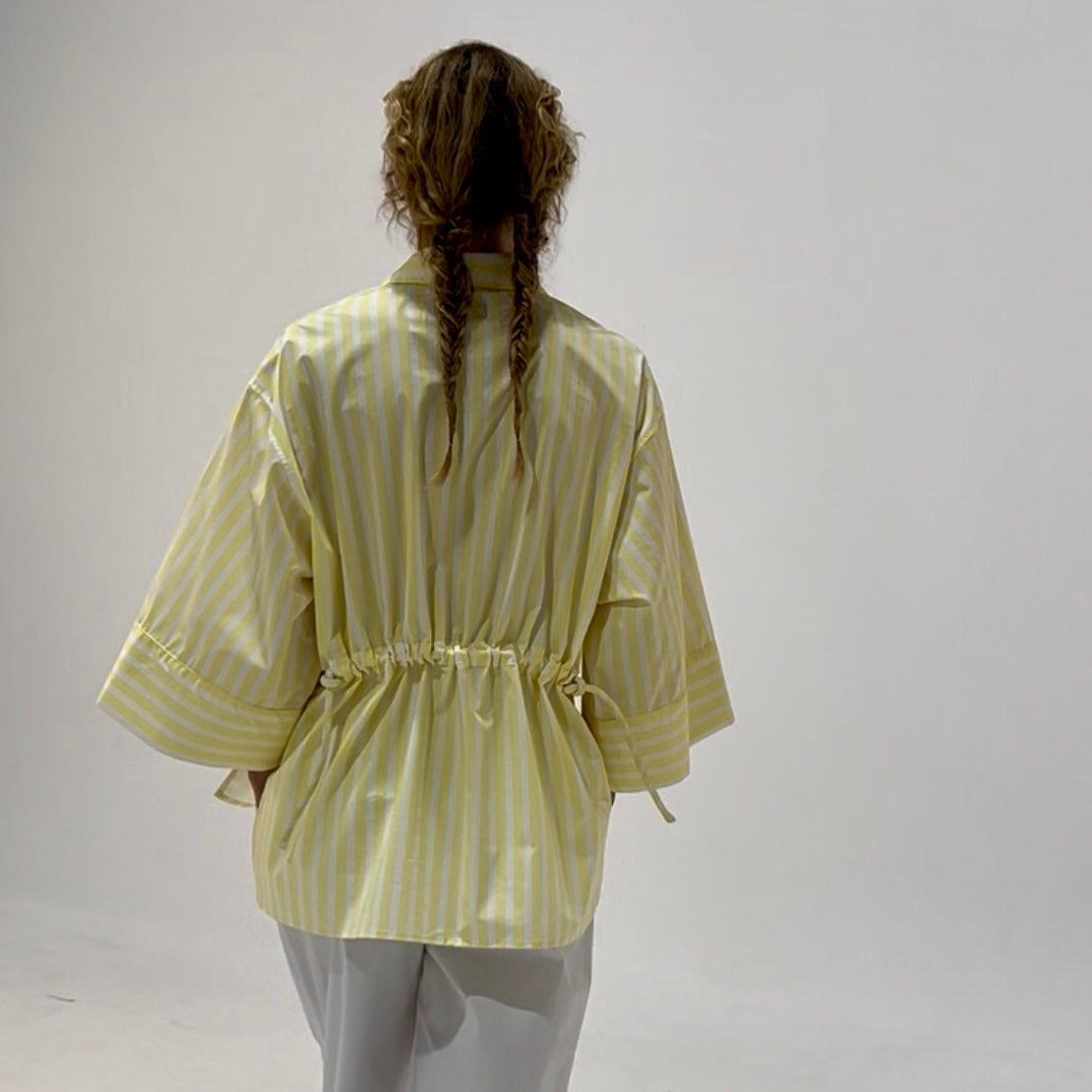 Emily Shirt | Lemon Stripe poplin